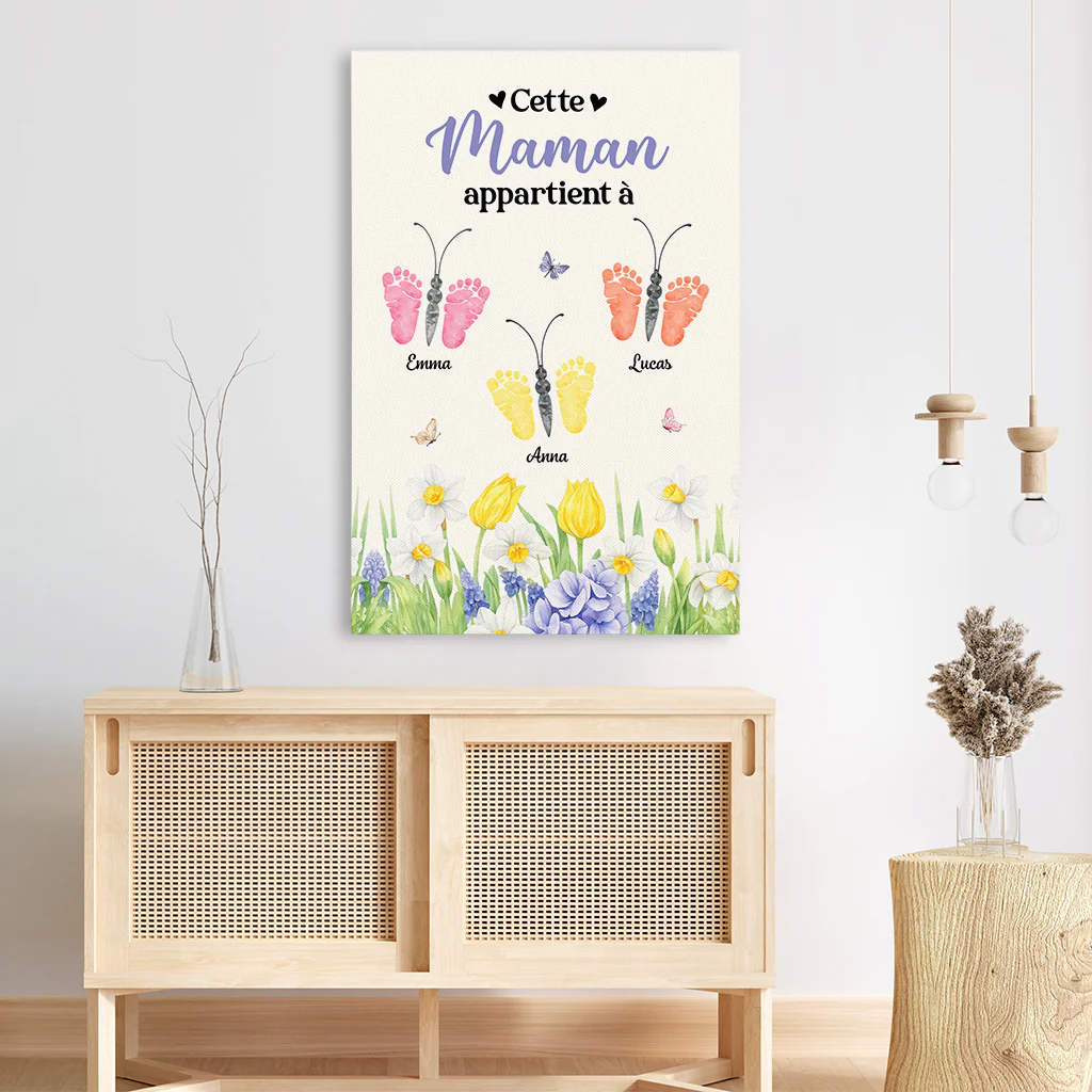 Toile Personnalisé Maman | Empreinte Ce Maman Appartient À - Image 3