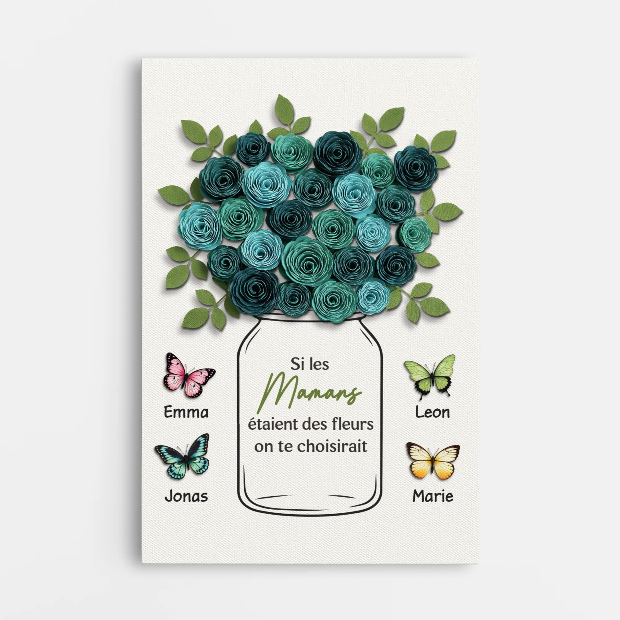 Tableau Maman | Toile Si Tu Étais Une Fleur Mamie Personnalisé
