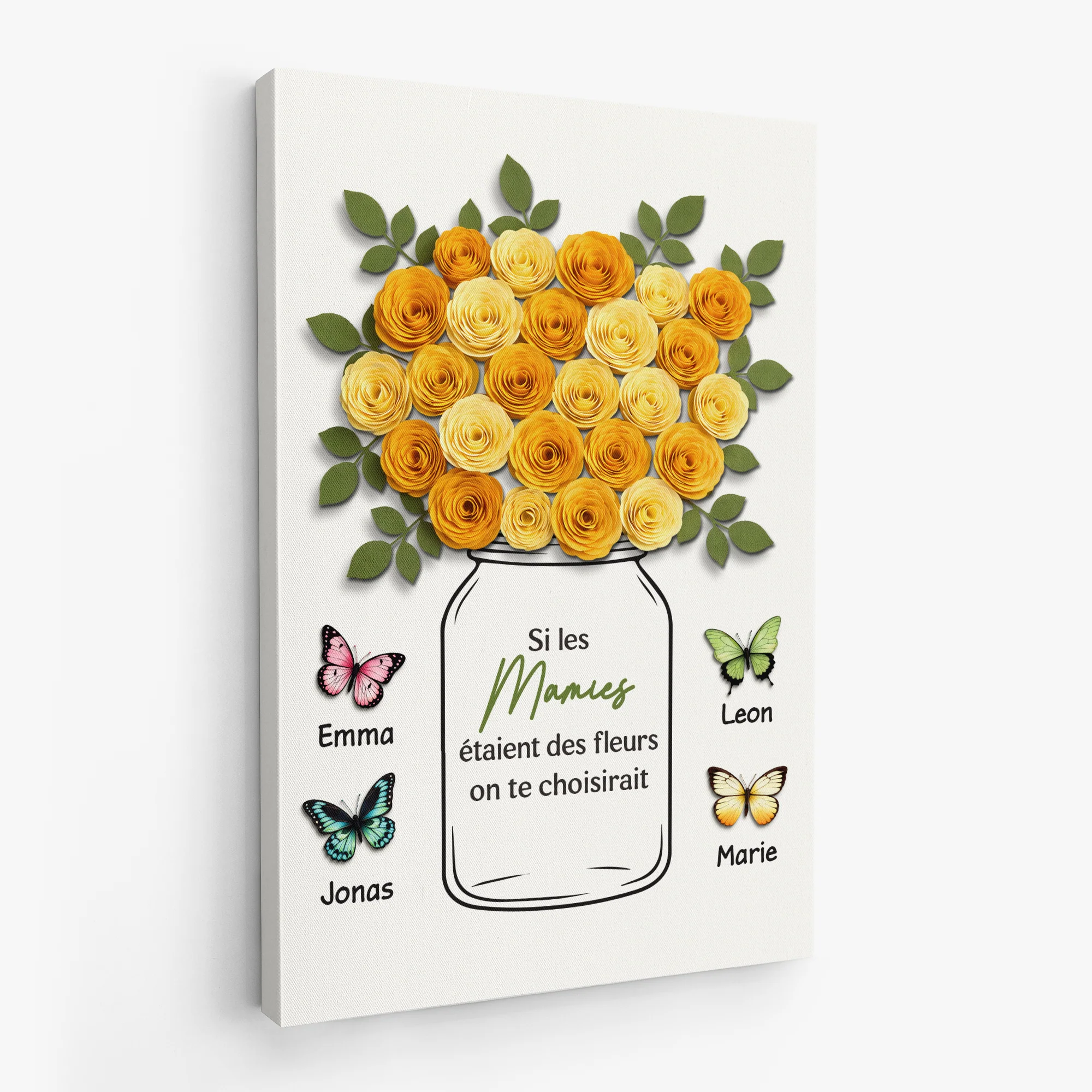 Tableau Maman | Toile Si Tu Étais Une Fleur Mamie Personnalisé - Image 2