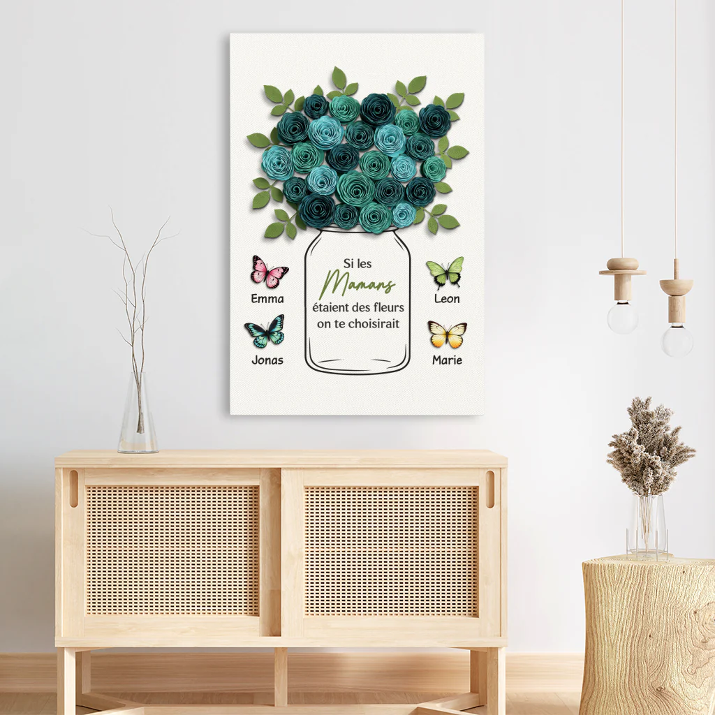 Tableau Maman | Toile Si Tu Étais Une Fleur Mamie Personnalisé - Image 3