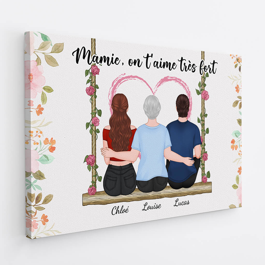 Toile Personnalisée Mamie - On T'Aime Mamie - Image 2