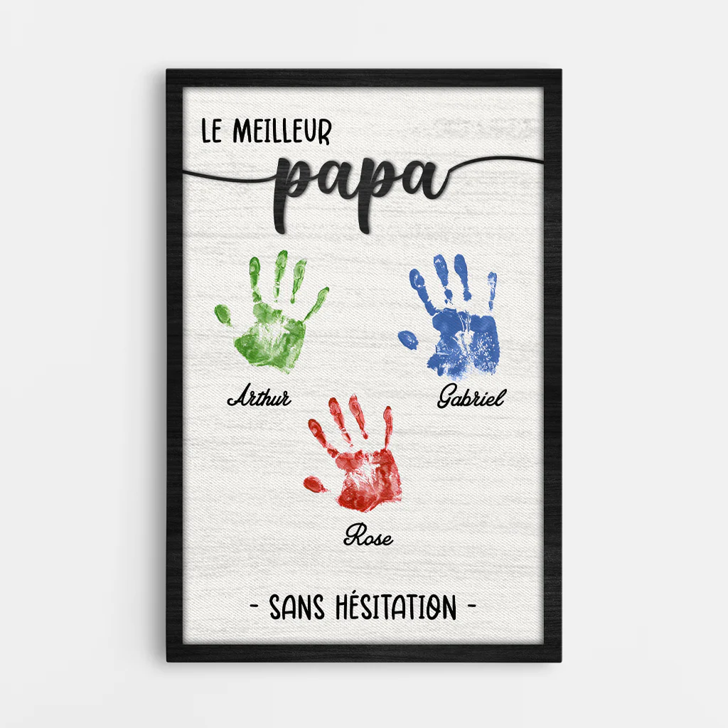 Toile Personnalisée Papa - Meilleur Papa Sans Hésitation