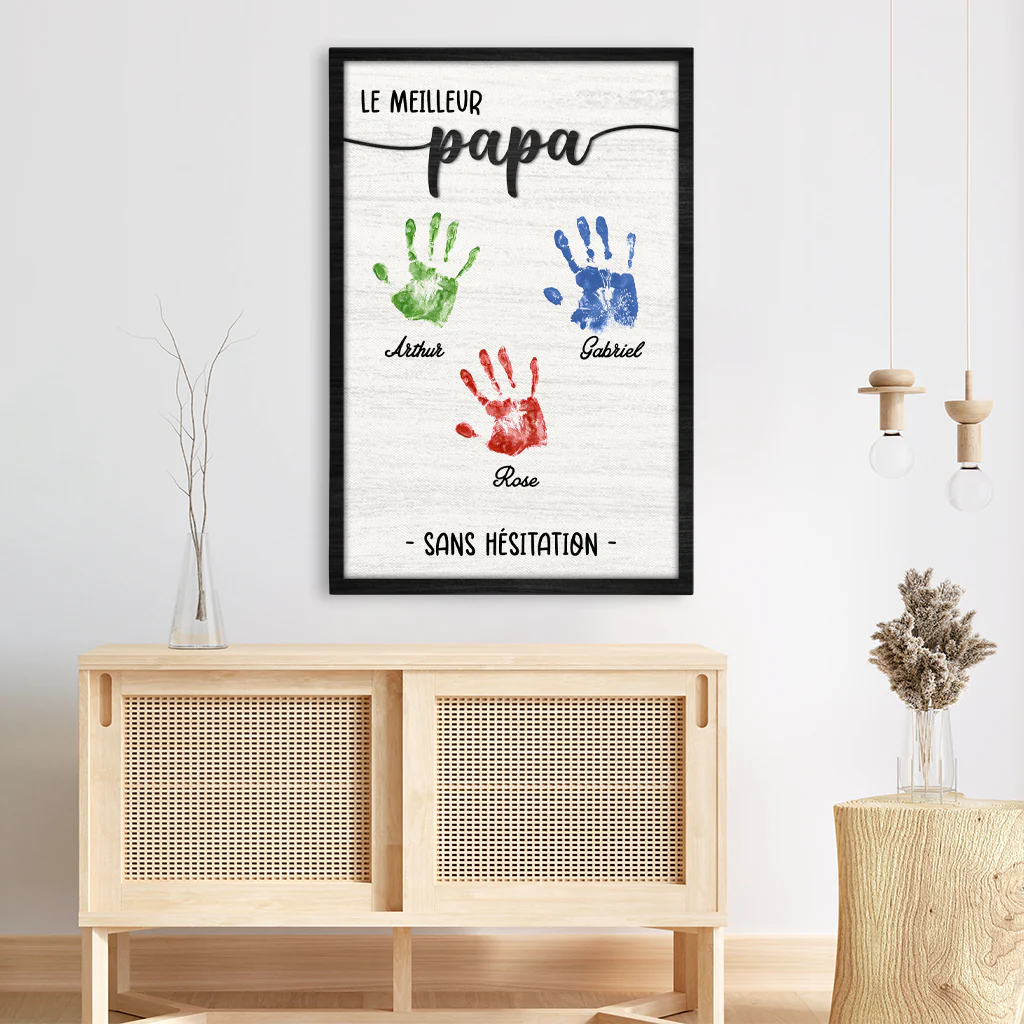 Toile Personnalisée Papa - Meilleur Papa Sans Hésitation - Image 3