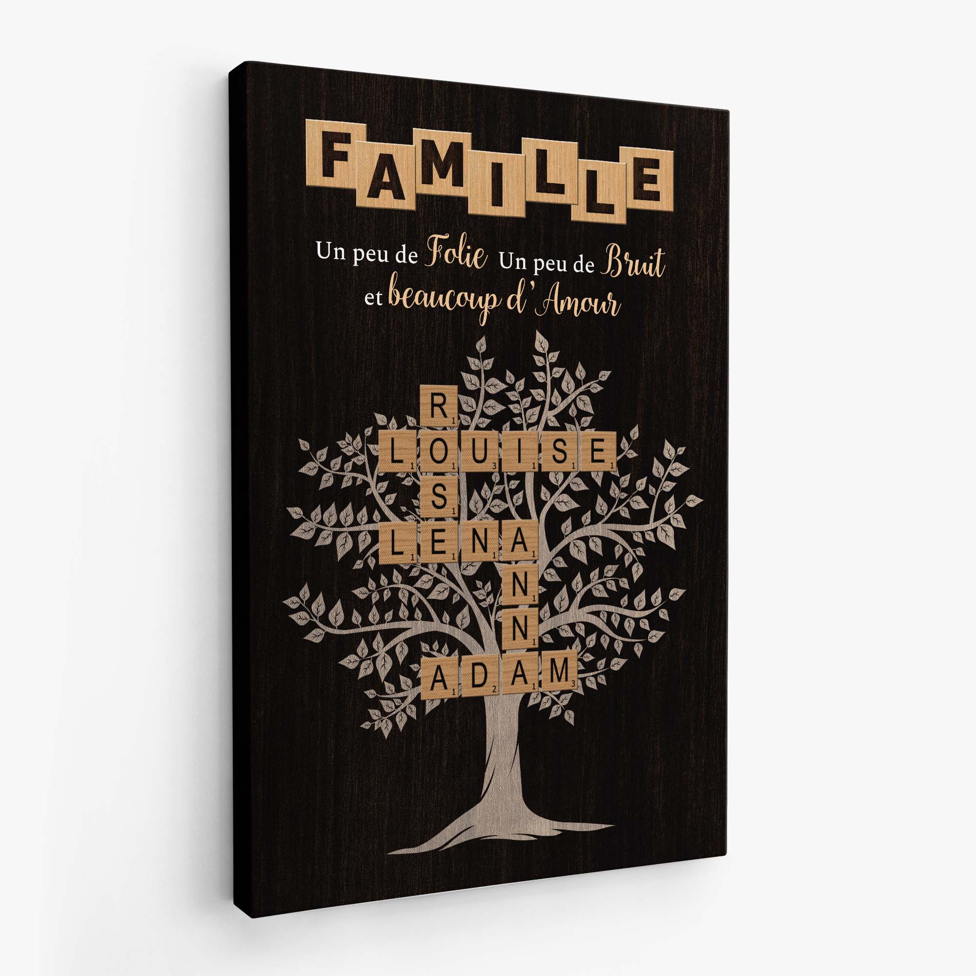 Toile Personnalisée - Notre Arbre De Famille Avec Mots-Croisés - Image 2
