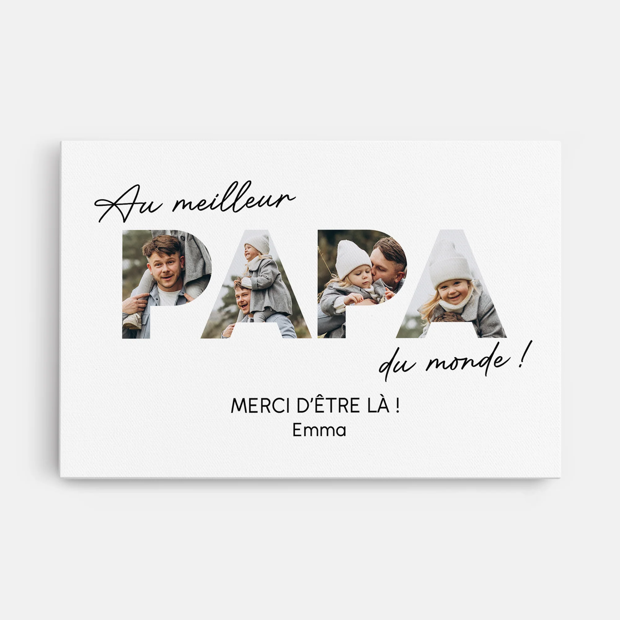 Toile Personnalisée Photo Pour Papa - Au Meilleur Papa