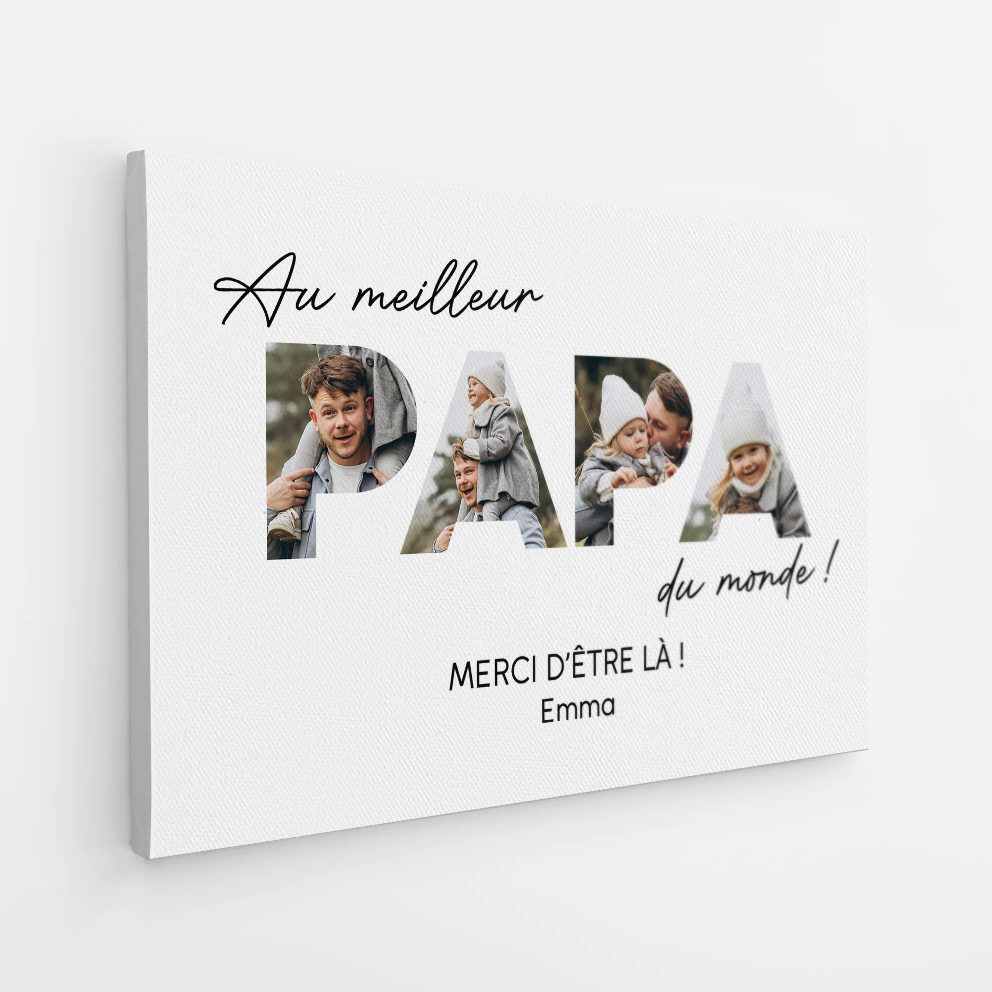 Toile Personnalisée Photo Pour Papa - Au Meilleur Papa - Image 2