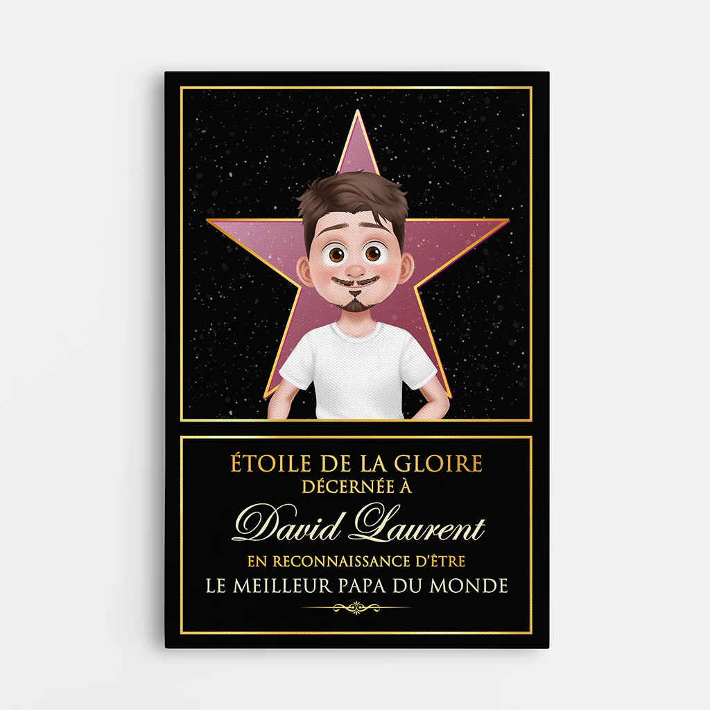 Toile personnalisée papa – Étoile de la gloire