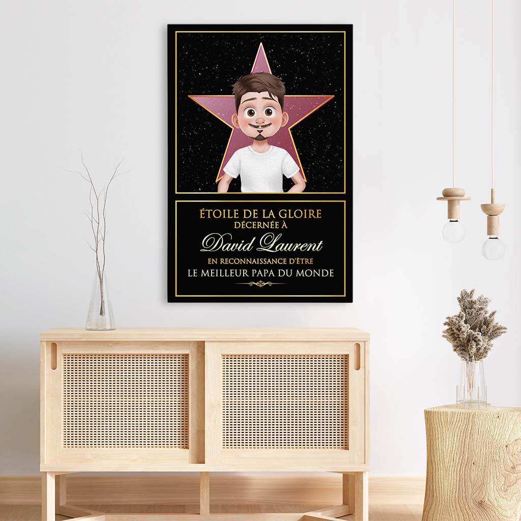 Toile personnalisée papa – Étoile de la gloire - Image 3