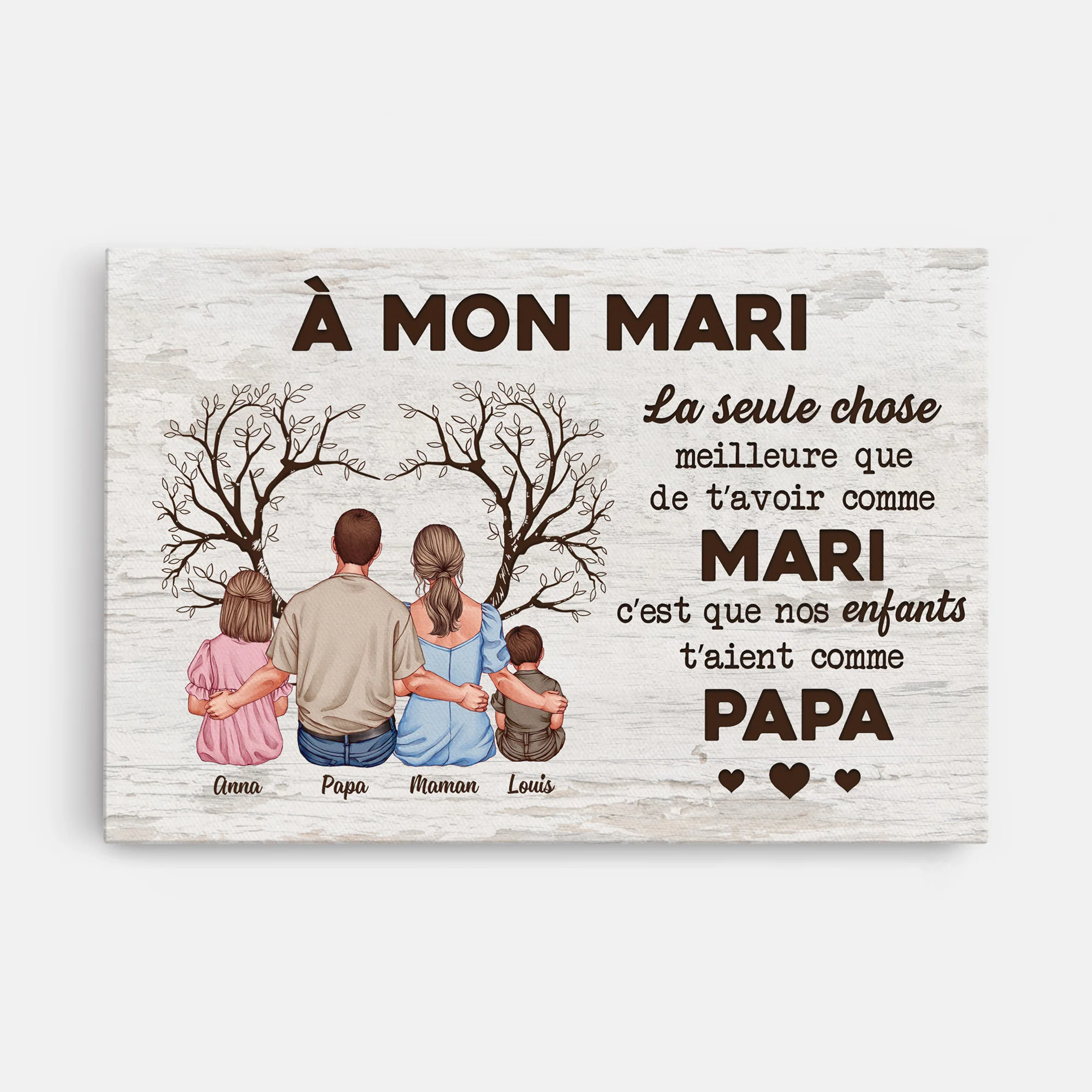 Toile Personnalisée Papa - Nos Enfants T’Aient