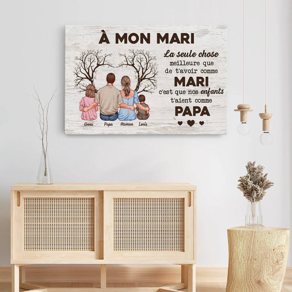 Toile Personnalisée Papa - Nos Enfants T’Aient - Image 3
