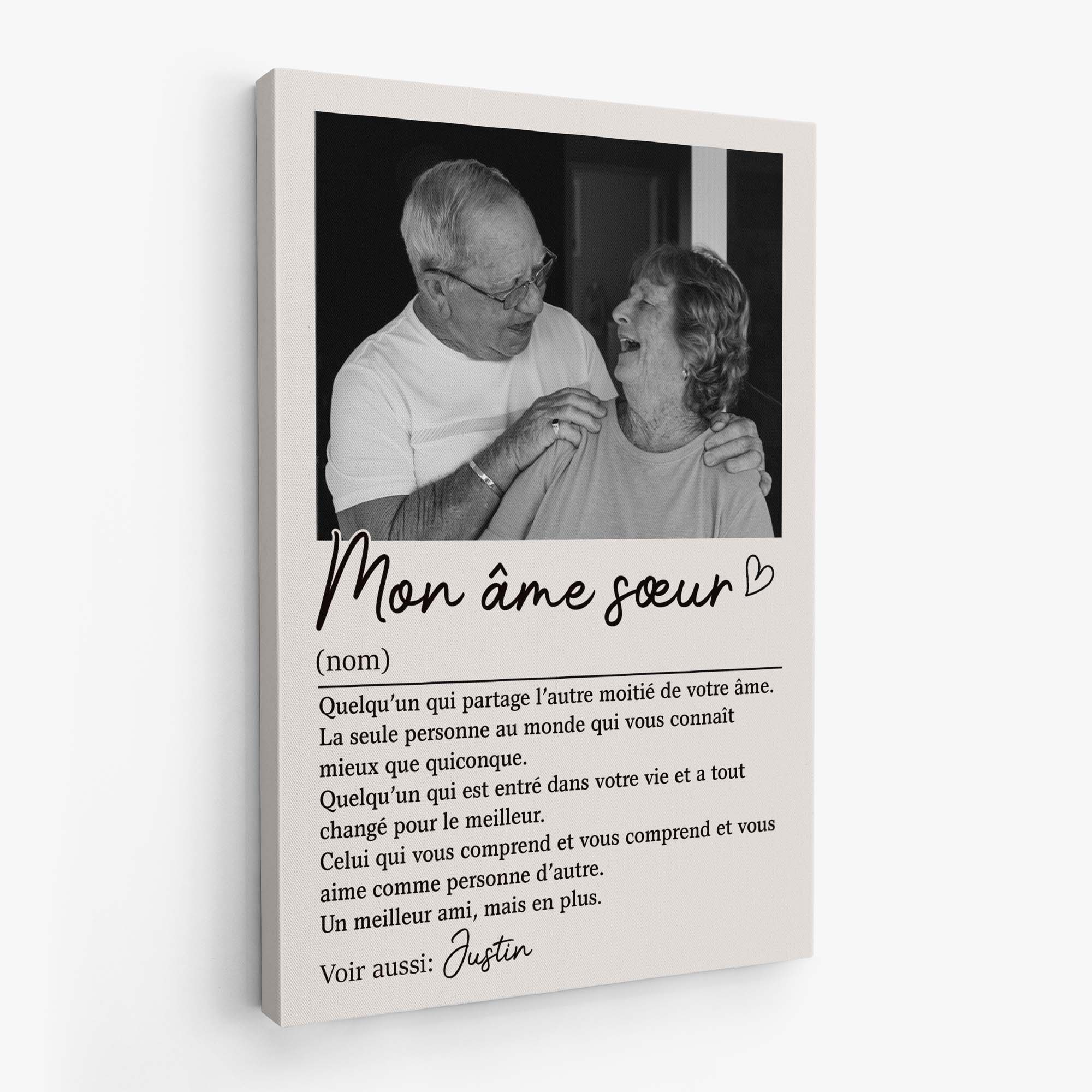 Toile Personnalisée Photo Couple - Mon Âme Sœur - Image 2