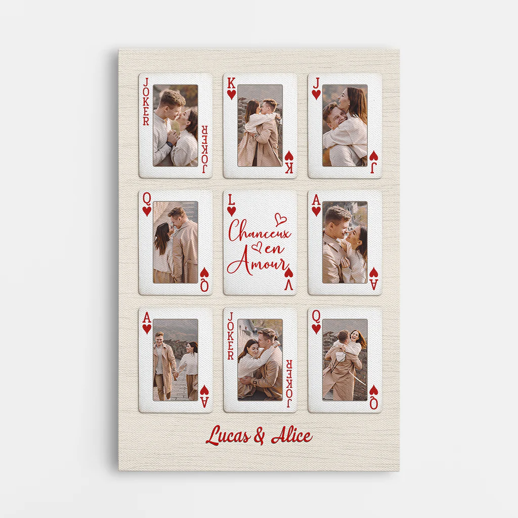 Toile Personnalisée Photo De Couple - Chanceux En Amour
