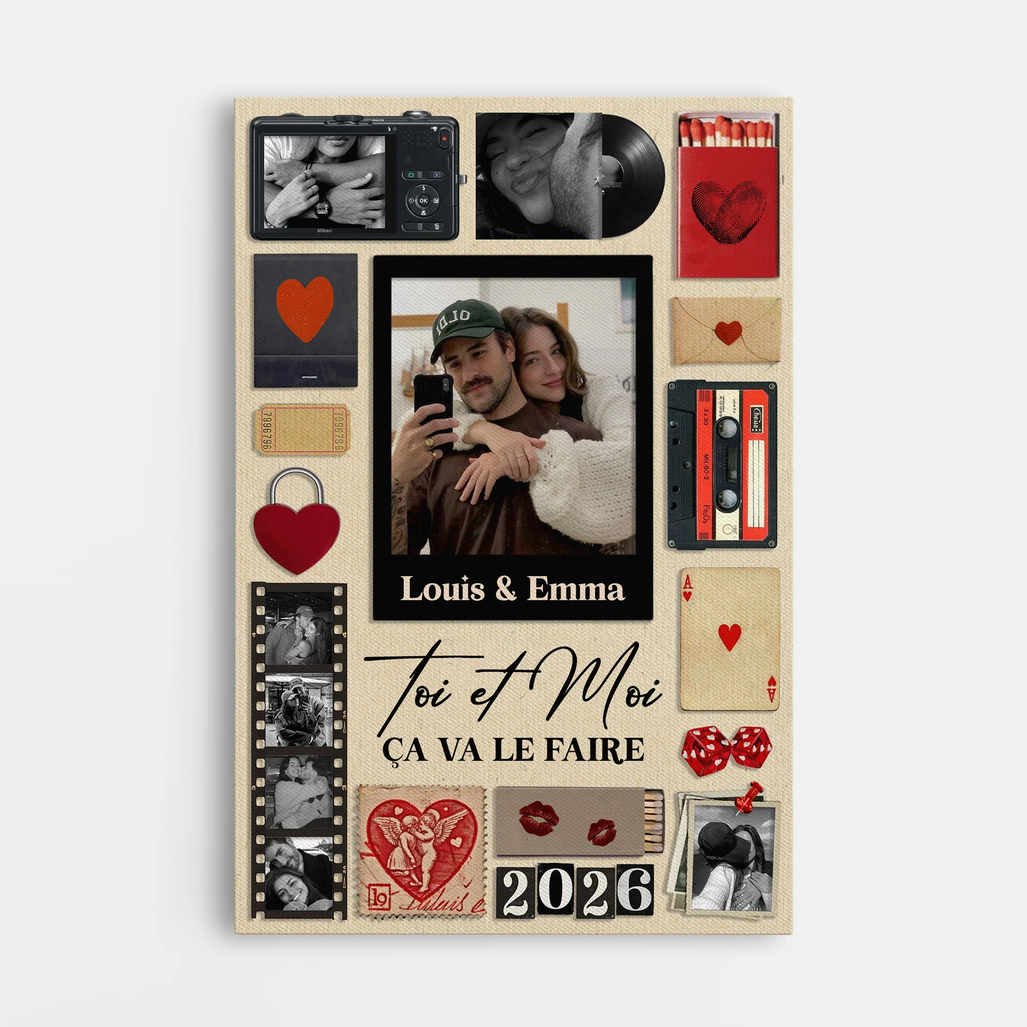 Toile Personnalisée Photo De Couple - Toi Et Moi Ça Va Le Faire