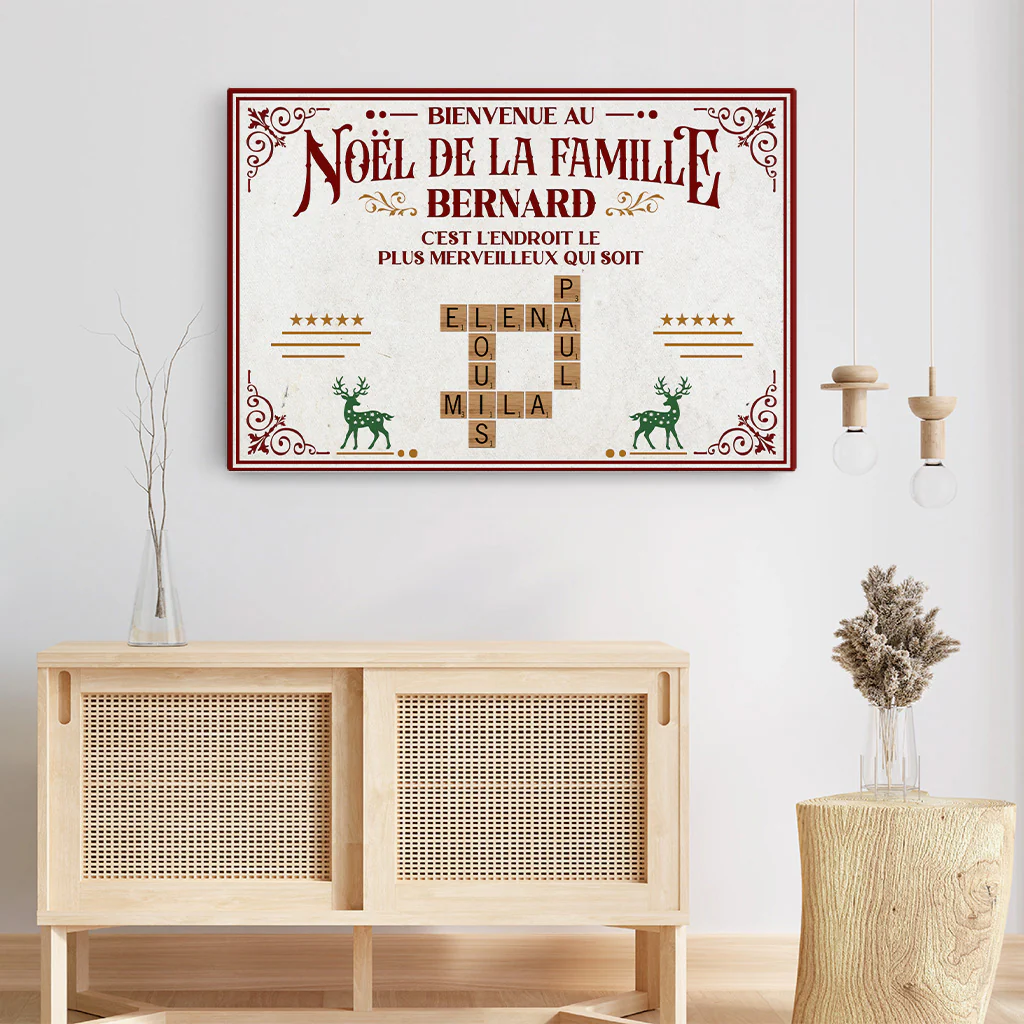 Toile Personnalisée Pour Famille - Bienvenue À Noël - Image 3