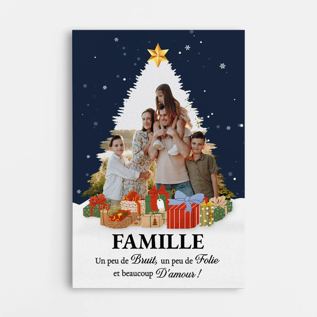 Toile Famille Personnalisée Photo - Un Peu De Bruit Beaucoup D’amour
