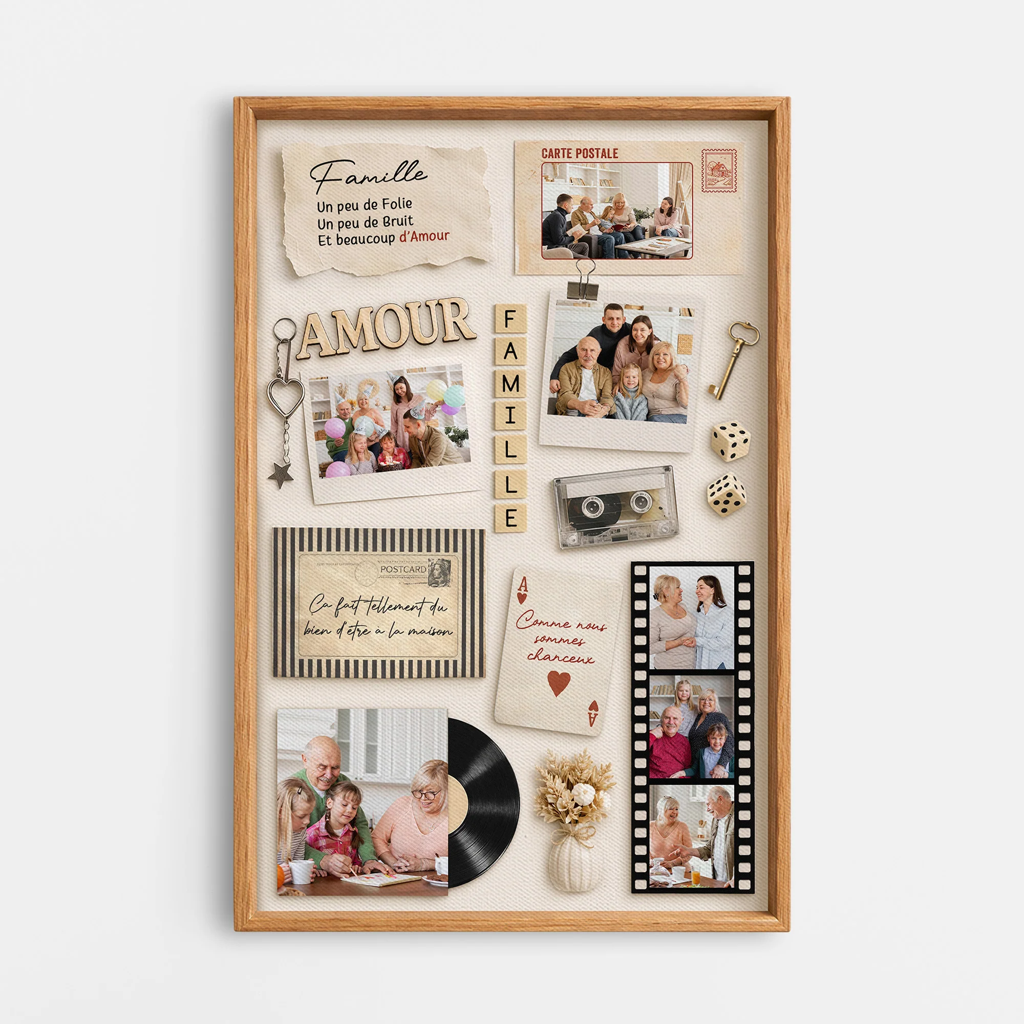 Tableau Personnalisé Famille Photo - La Chance De Notre Famille