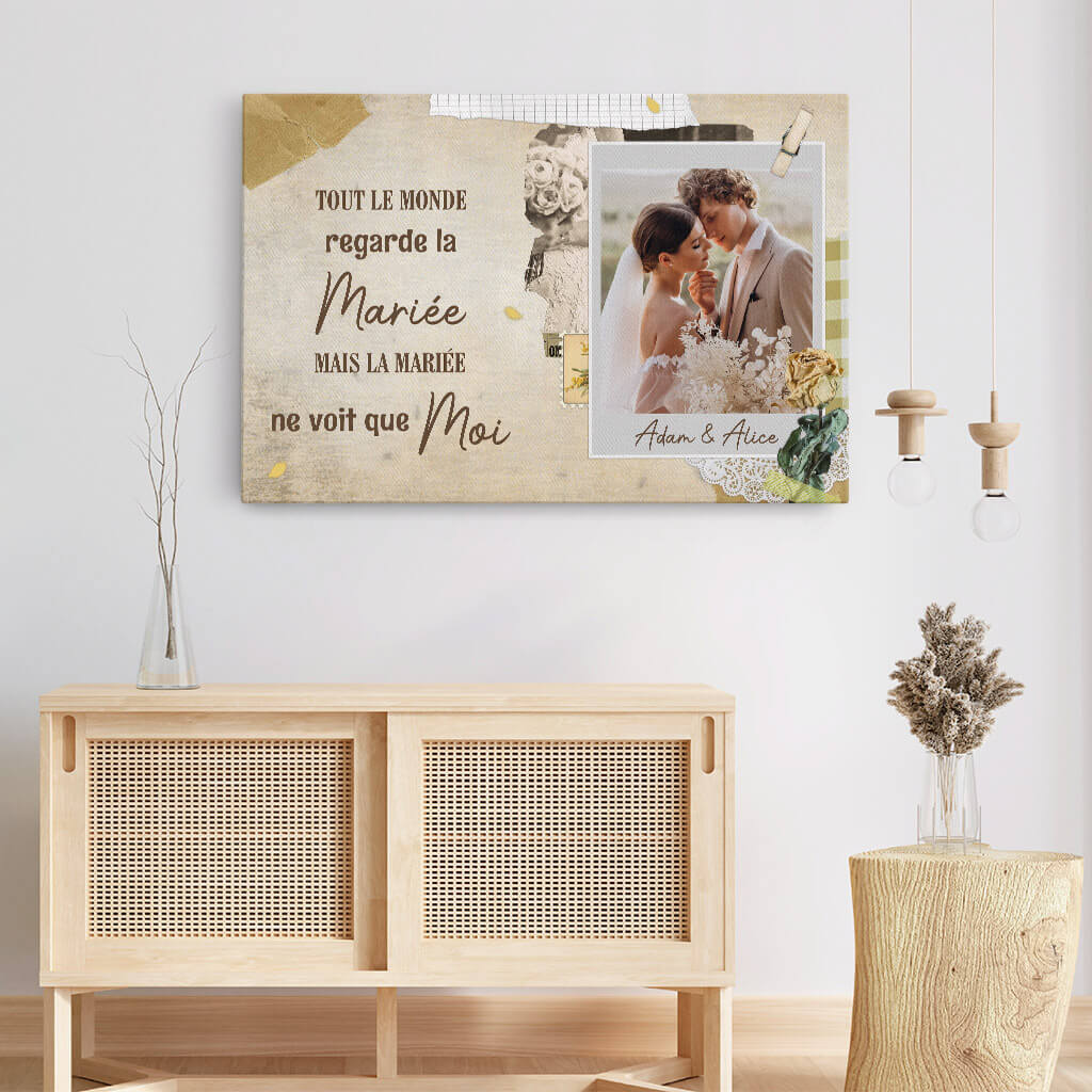 Toile Personnalisée Photo - Tout Le Monde Regarde La Mariée - Image 3
