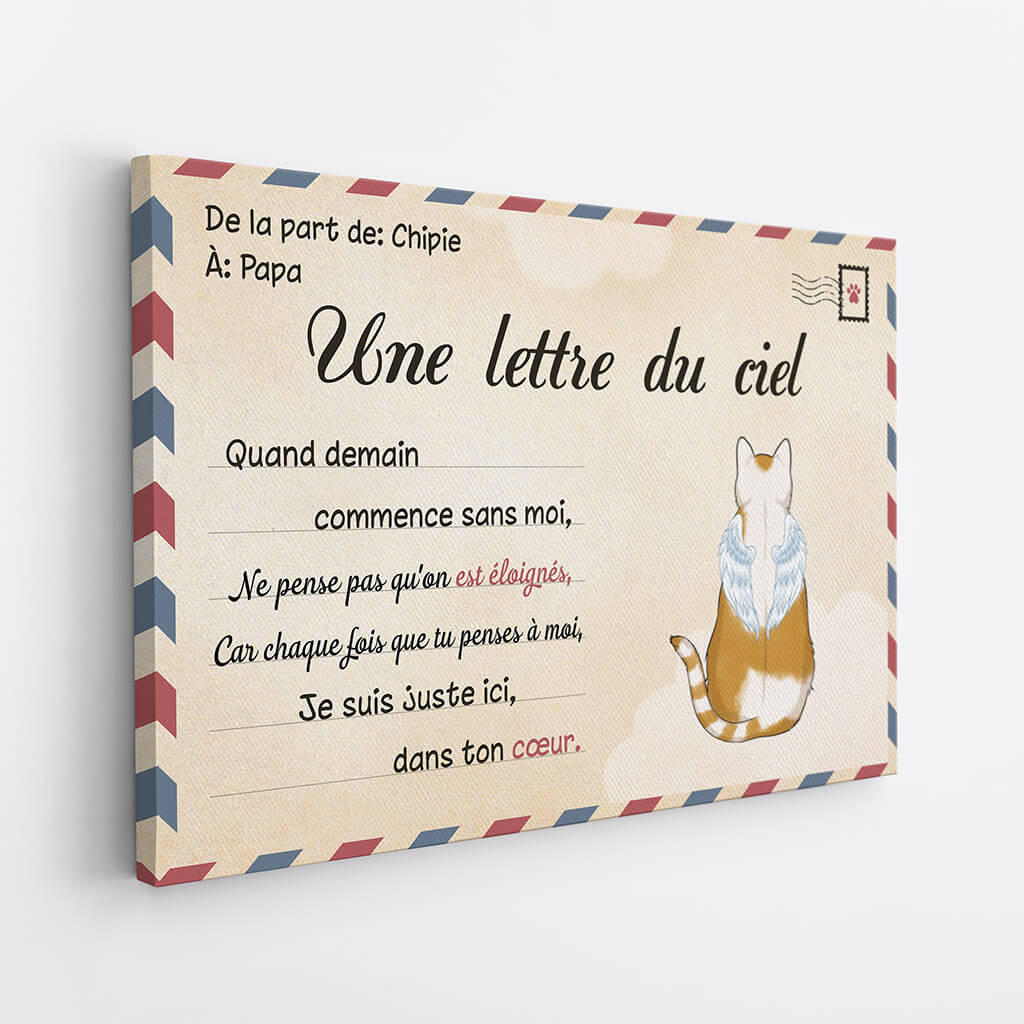 Toile Chat Personnalisé - Une Lettre Du Ciel Chat - Image 2