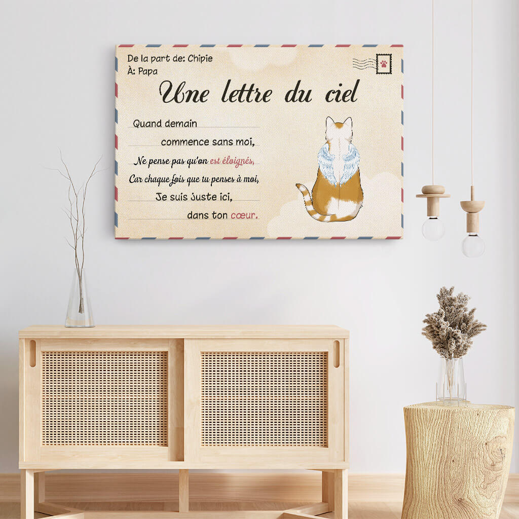 Toile Chat Personnalisé - Une Lettre Du Ciel Chat - Image 3