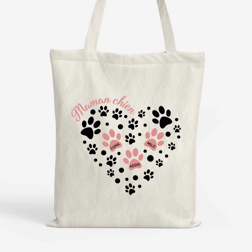 Tote Bag Personnalisé Pas Cher | Maman Chien Chat Avec Cœur