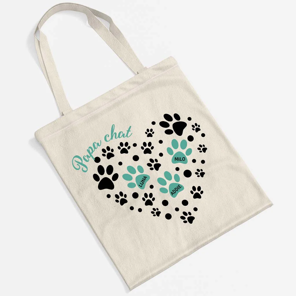 Tote Bag Personnalisé Pas Cher | Maman Chien Chat Avec Cœur - Image 2