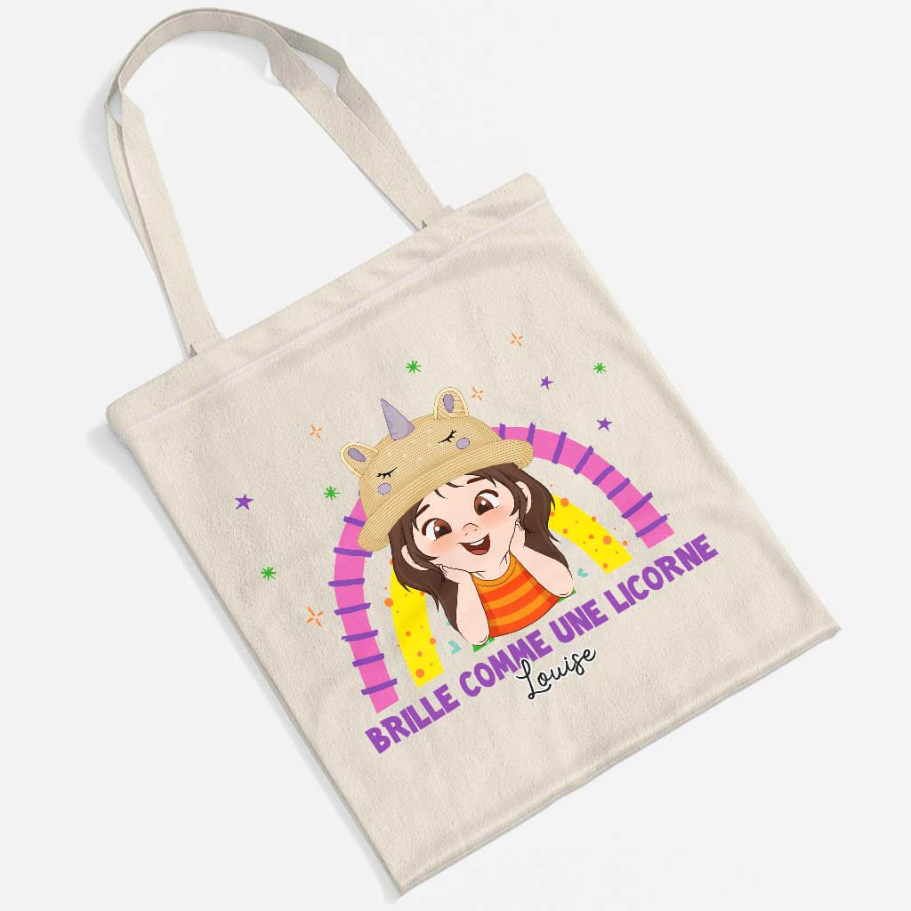 Brille Comme Une Licorne - Tote Bag Enfant Personnalisé - Image 2