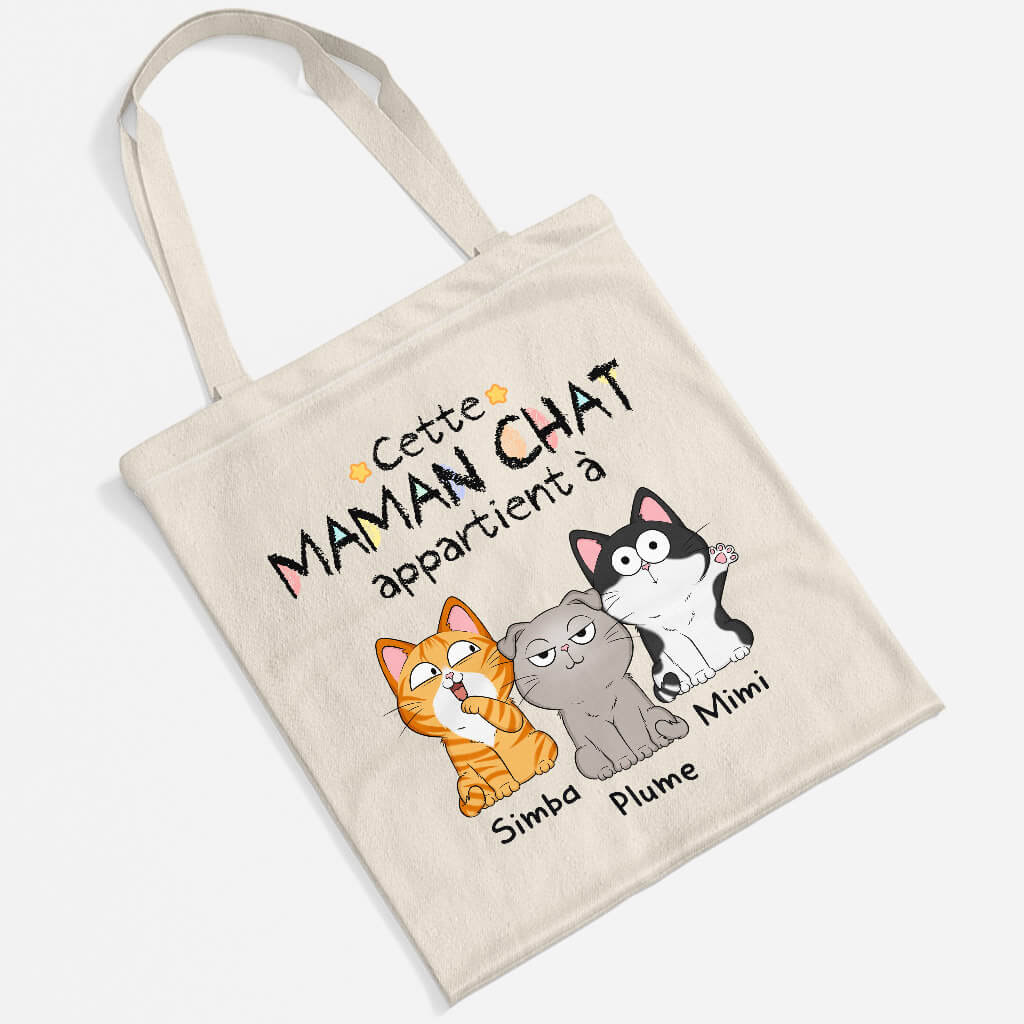 Tote Bag Personnalisé Chat - Cette Maman Chat Appartient À - Image 2
