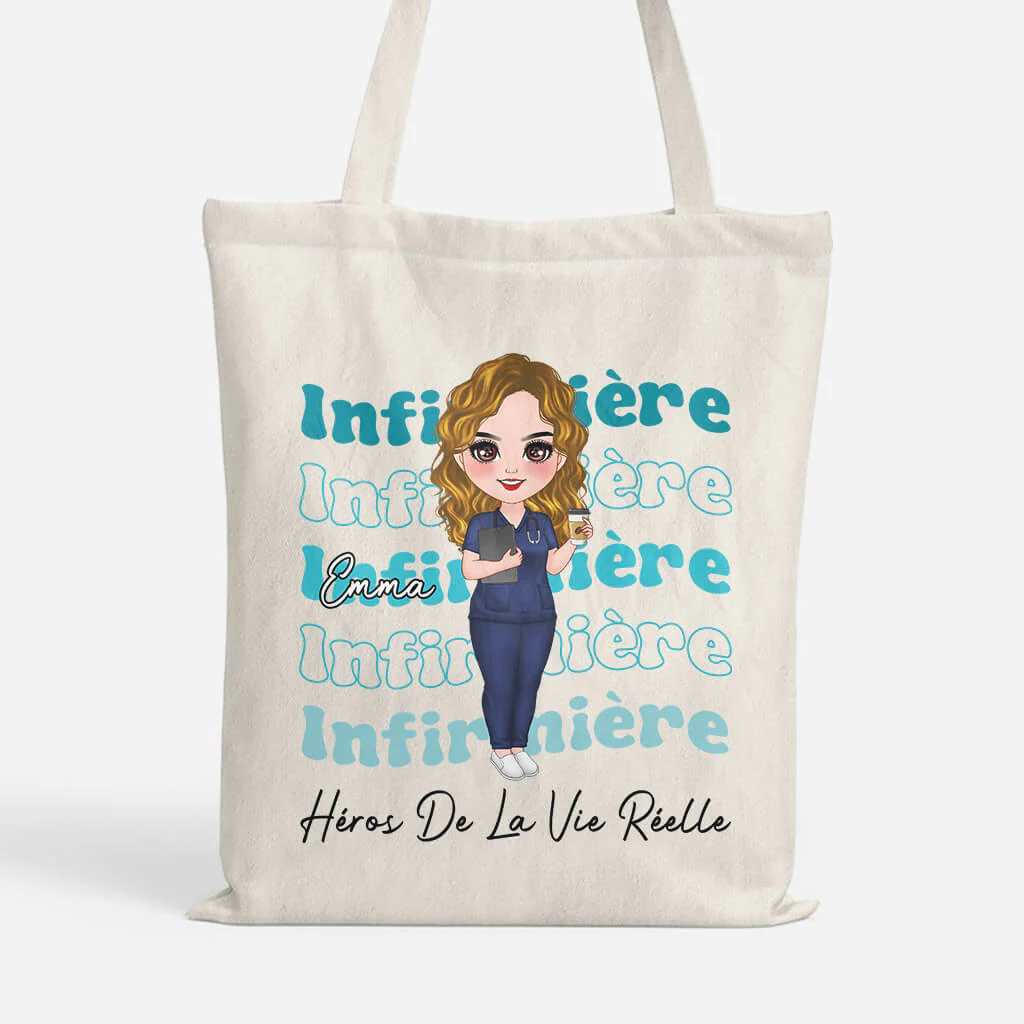 Infirmière Héros de la Vie Réelle - Tote Bag Infirmiere Personnalisé Pour Femme