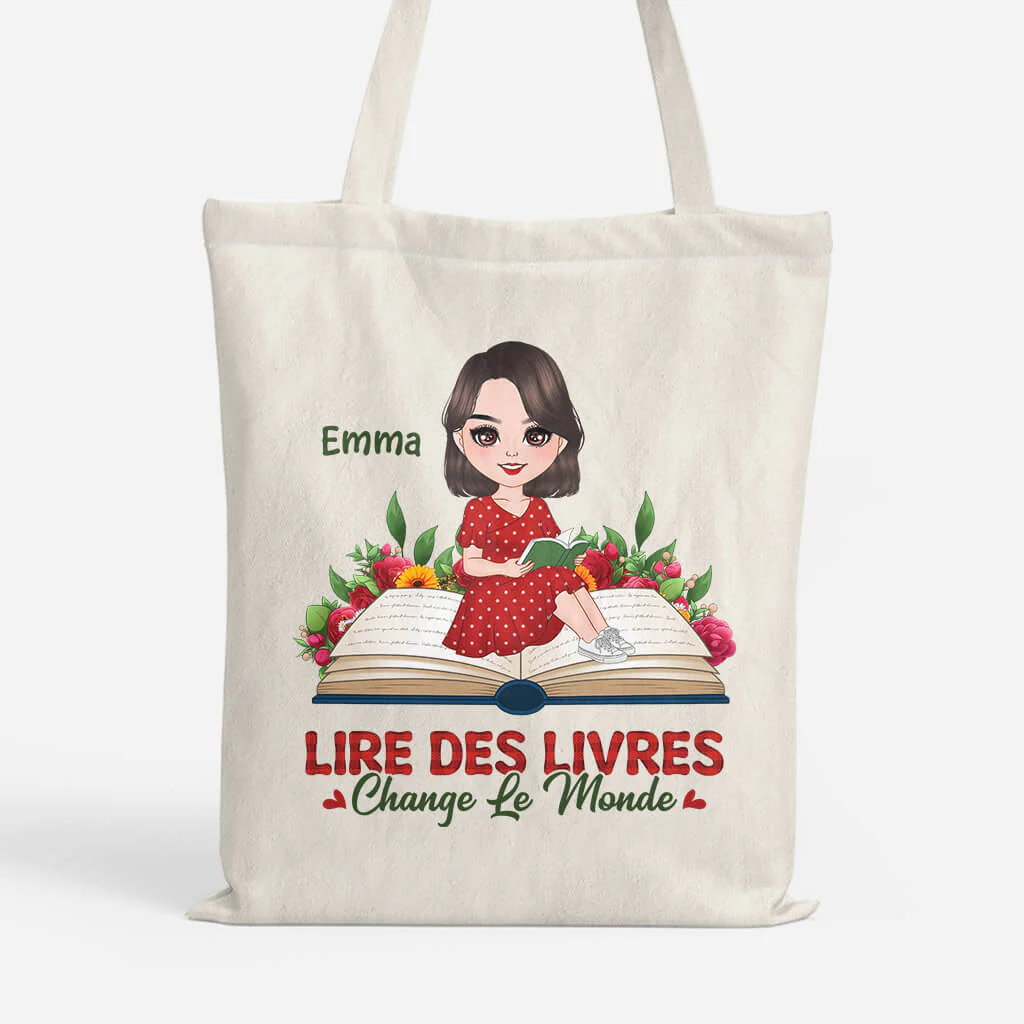 Lire Des Livres Change Le Monde - Sac Tote Bag Femme Personnalisé