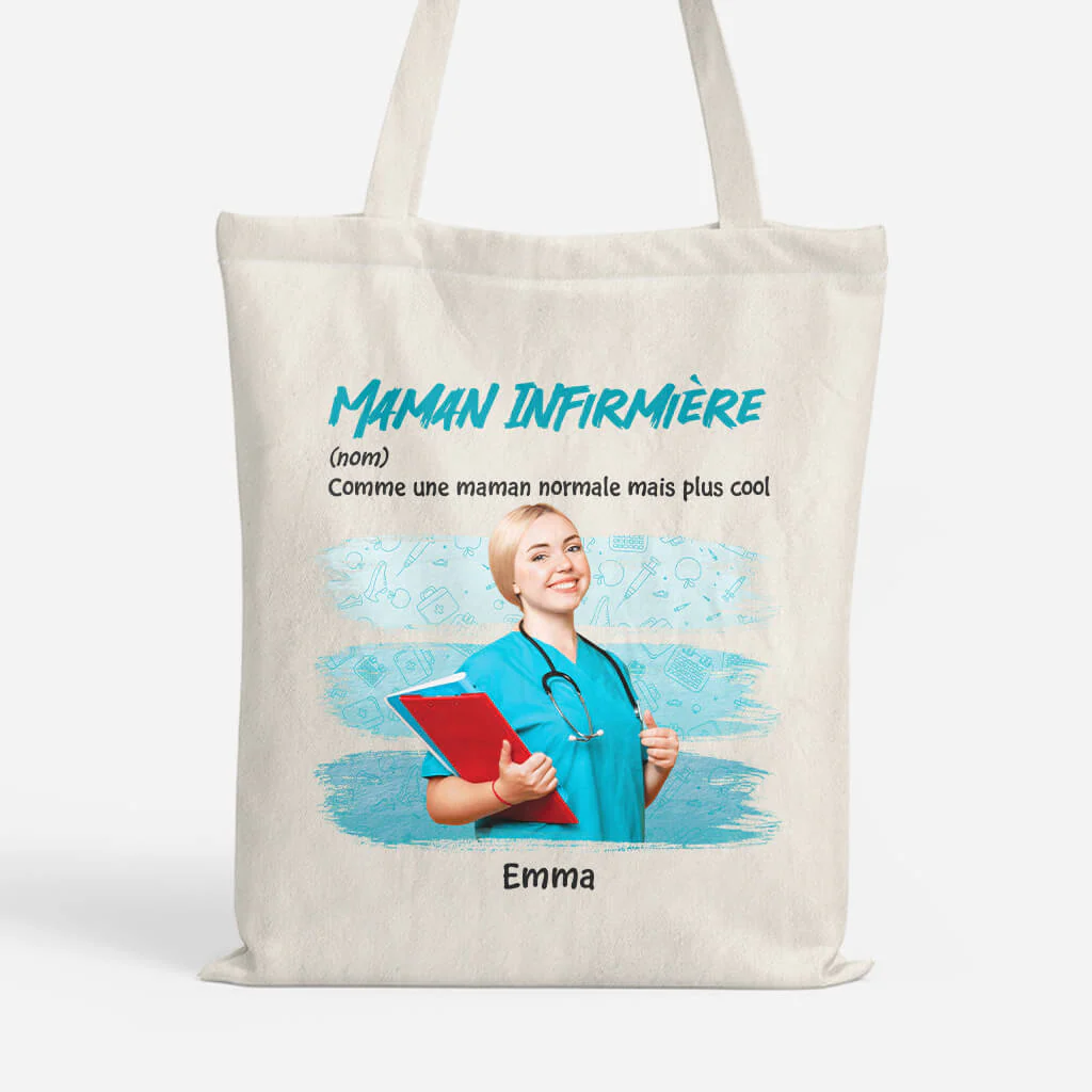 Maman Infirmière Comme Maman Normale Mais Plus Cool - Tote Bag Personnalisé Pour Infirmière