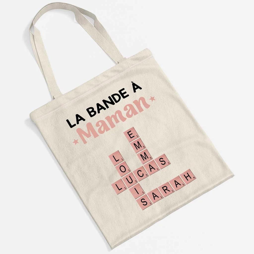 Tote Bag Mot Croisé Famille Personnalisé - La Bande À Maman Papa - Image 2