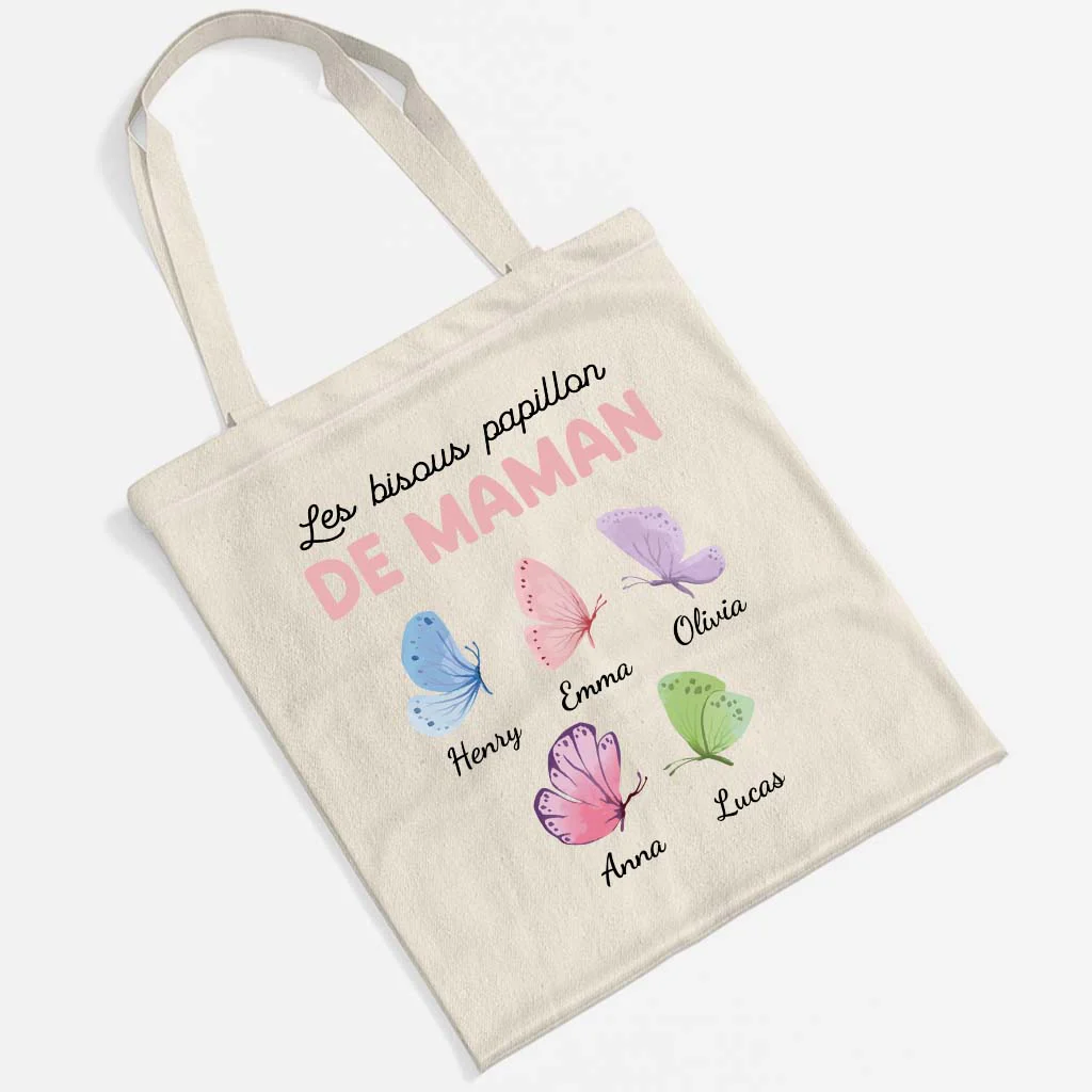 Tote Bag Personnalisé - Bisous Papillon De Mamie Maman - Image 2