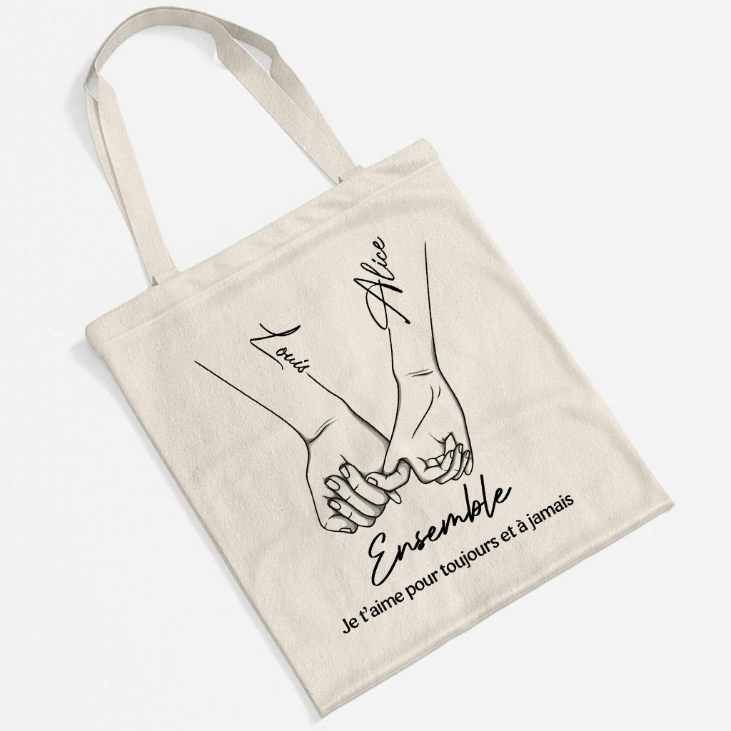Tote Bag Personnalisé Couple - De Notre Premier Baiser - Image 2
