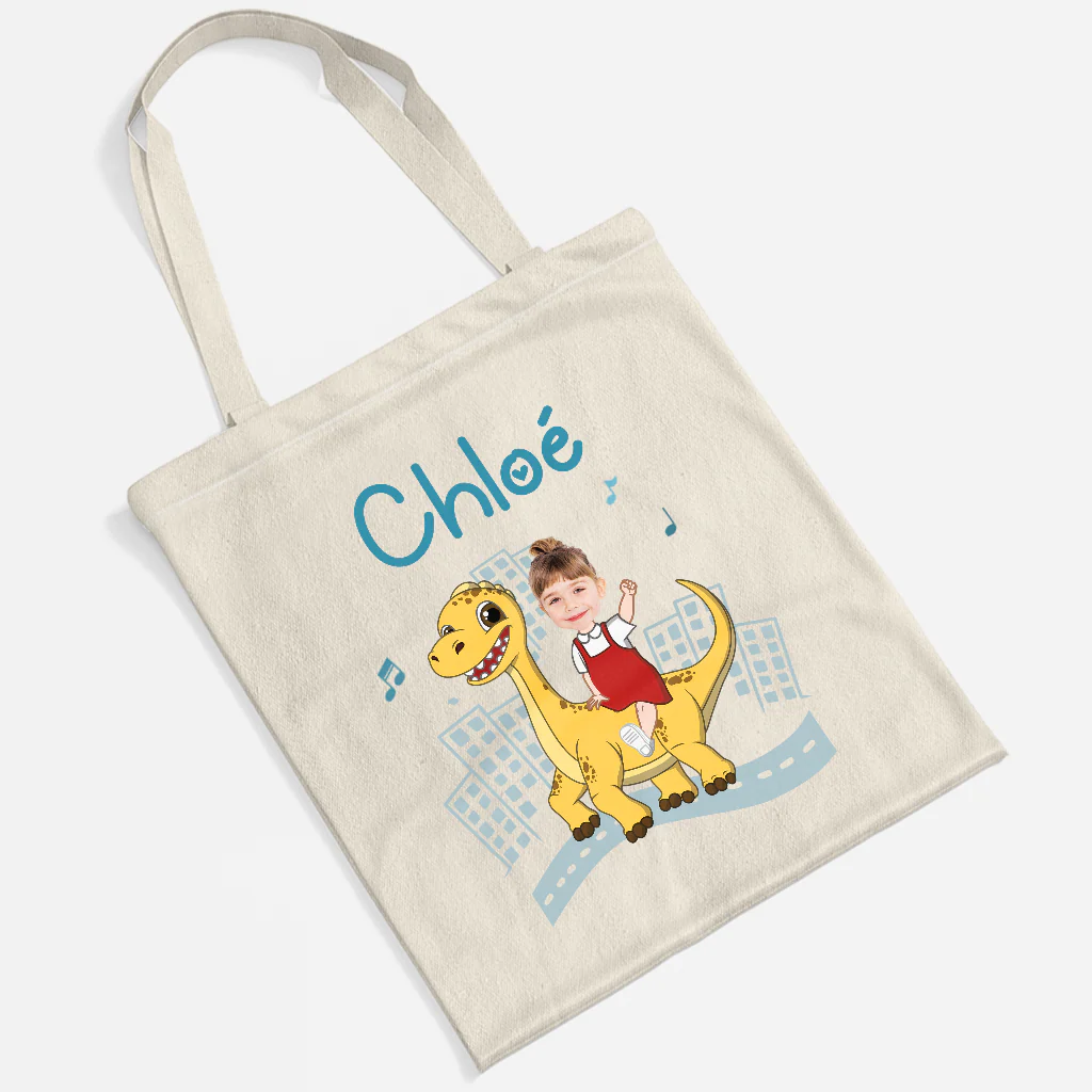 Tote Bag Personnalisé Enfant - Cadeau Dinosaure Pour Enfant - Image 2