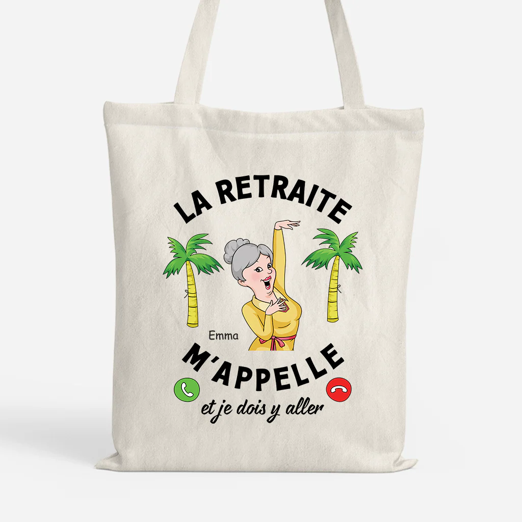 Tote Bag Personnalisé Pour Femme Et Homme - La Retraite M'Appelle