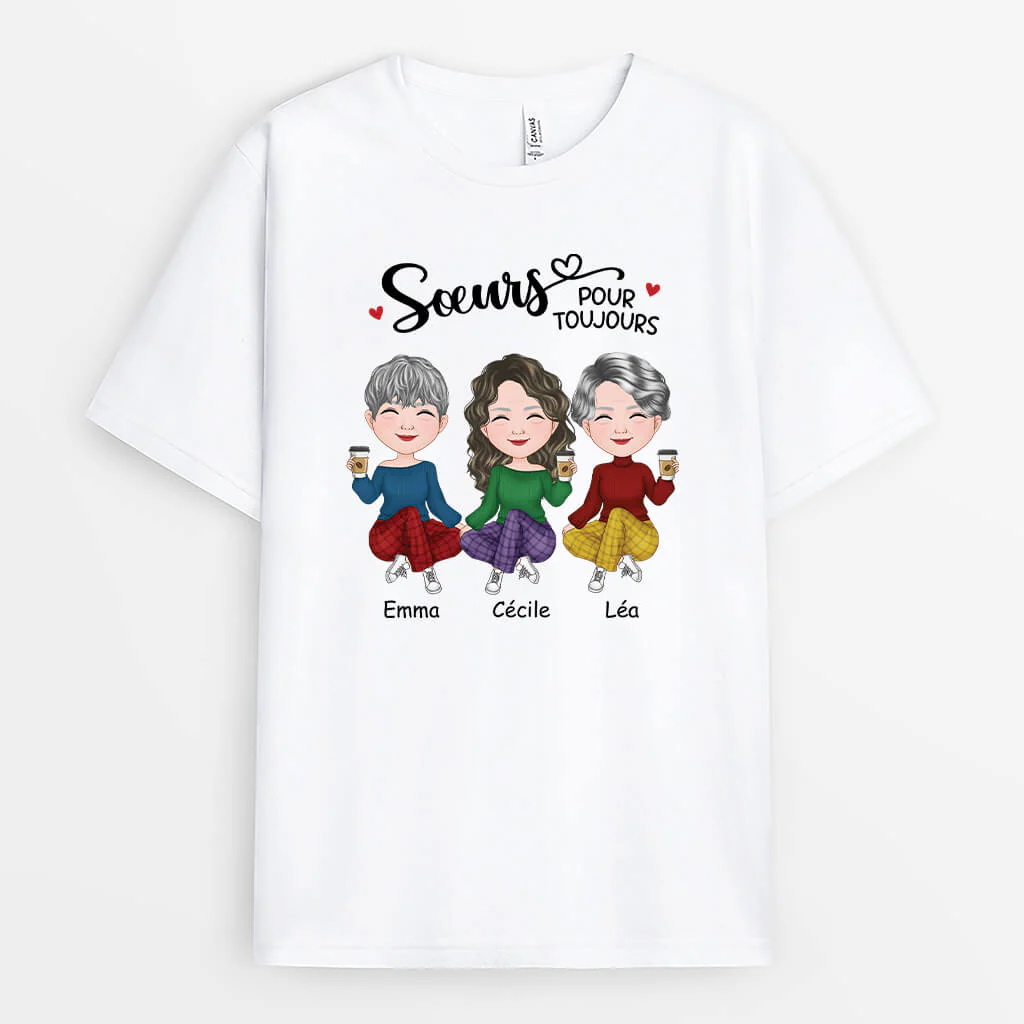 Tee Shirt Personnalisé Meilleure Amie - Toujours Sœurs
