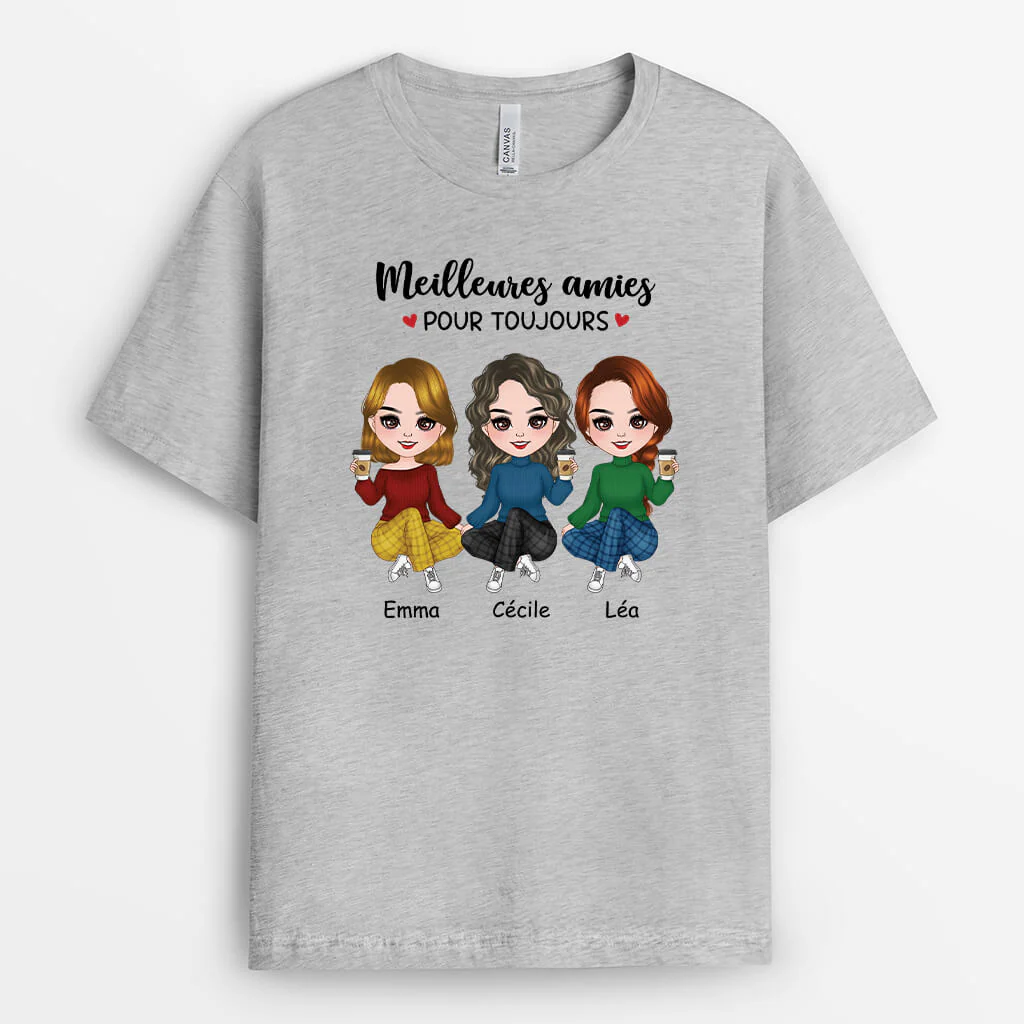 Tee Shirt Personnalisé Meilleure Amie - Toujours Sœurs - Image 2