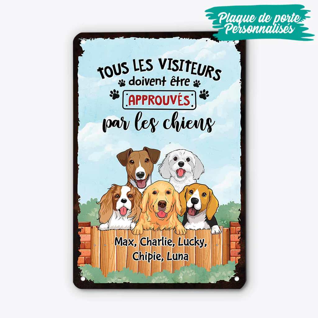 Plaque chien personnalisée – Tous les visiteurs doivent être approuvés - Image 3