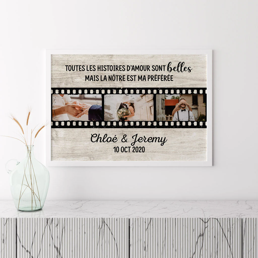 Poster Couple Personnalisé - Toutes Les Histoires D'Amour Horizontal - Image 3