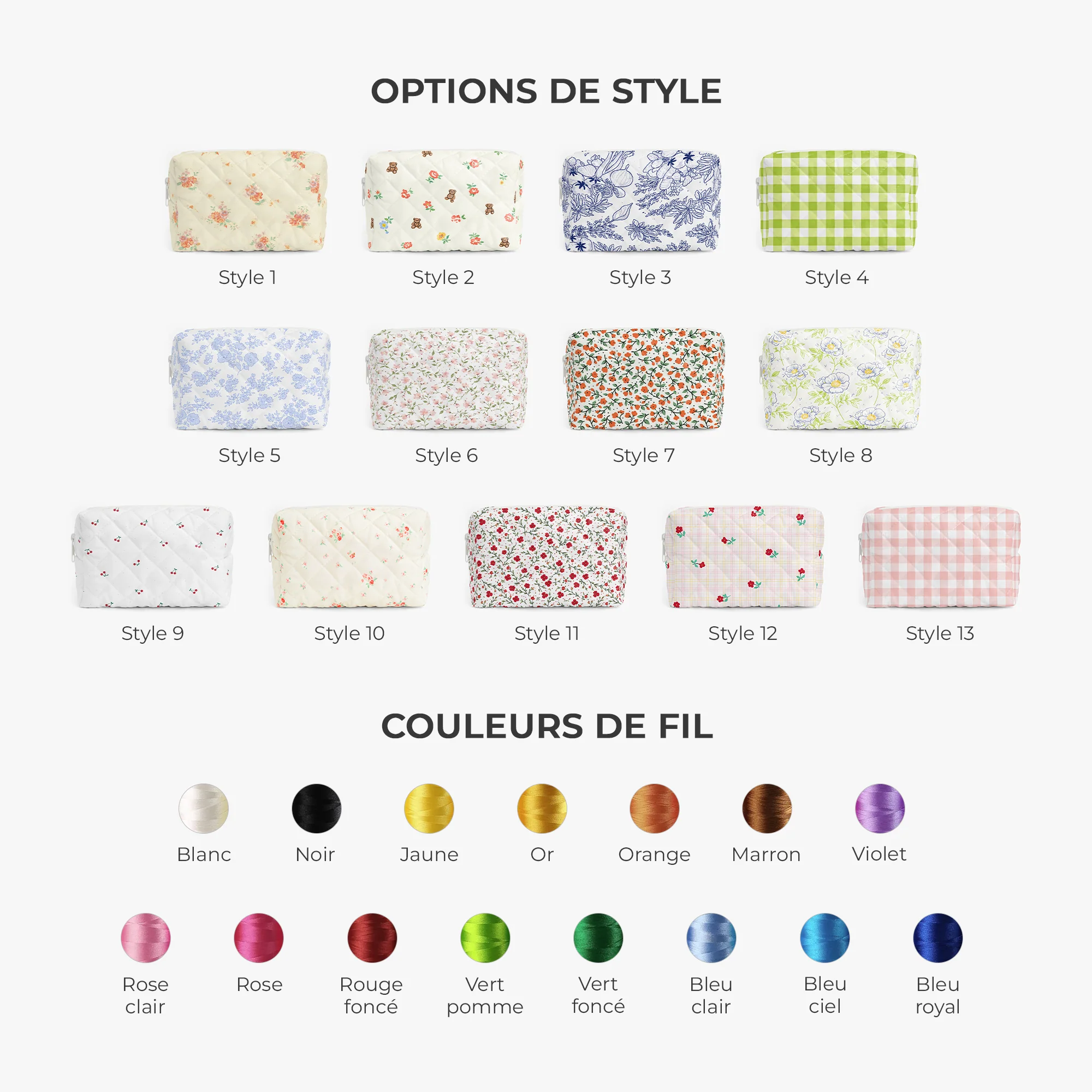 Trousse De Maquillage Personnalisée Brodée Avec Prénom - Trousse Fleurie Pour Elle - Image 3