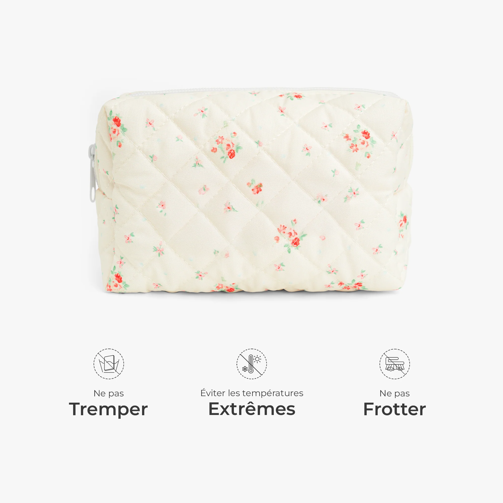 Trousse De Maquillage Personnalisée Brodée Avec Prénom - Trousse Fleurie Pour Elle - Image 4