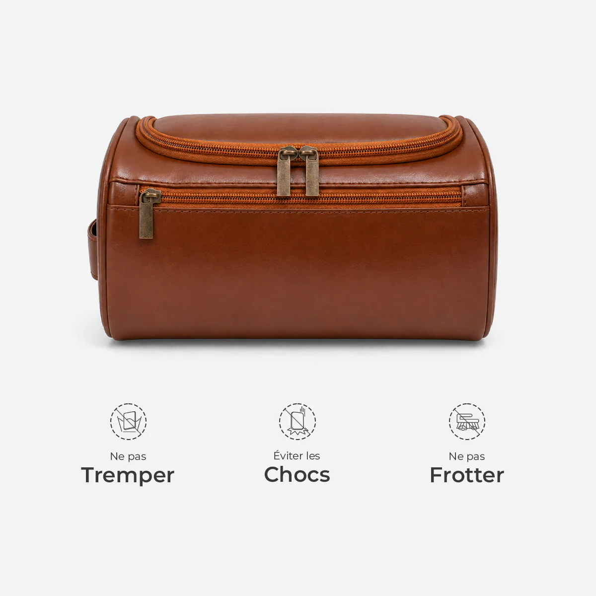 Trousse De Toilette En Cuir Personnalisée - Cadeau Homme Avec Prénom - Image 5