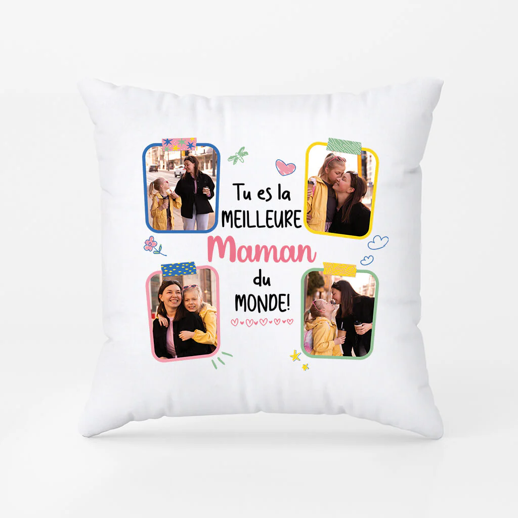 Coussin Personnalisé Maman Avec Photo - Tu Es La Meilleure Maman Du Monde - Image 2