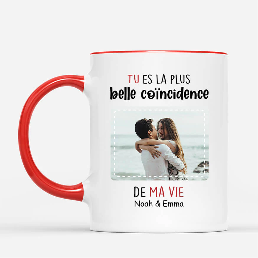 Mug Personnalisé Couple Avec Photo - Tu Es La Plus Belle Coïncidence - Image 2
