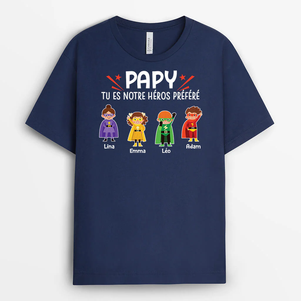 Tu Es Notre Héros Préféré - T-shirt Famille Personnalisé Pour Papa Et Papy - Image 2