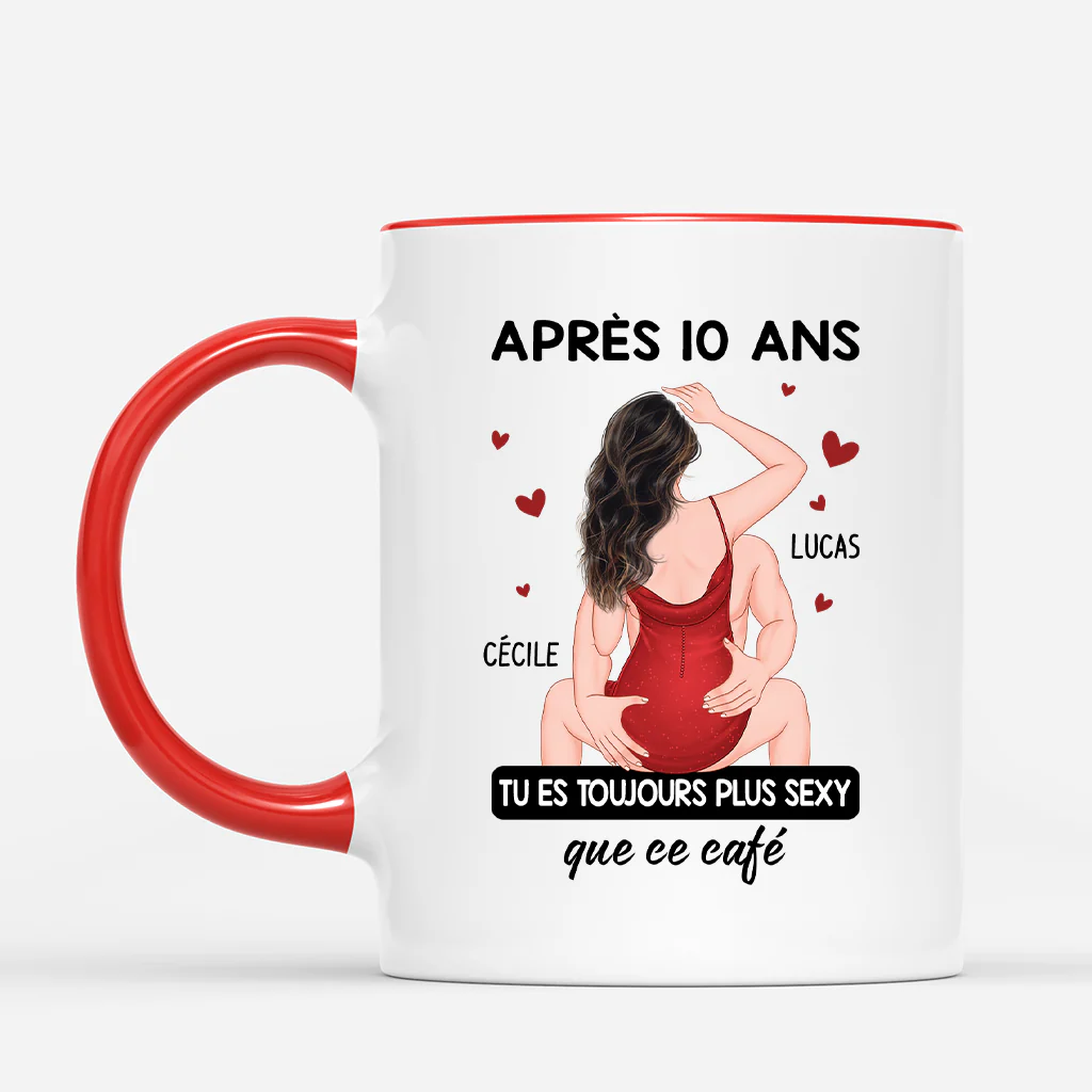 Mug Personnalisé Couple Romantique - Tu Es Toujours Plus Sexy Que Ce Café - Image 2
