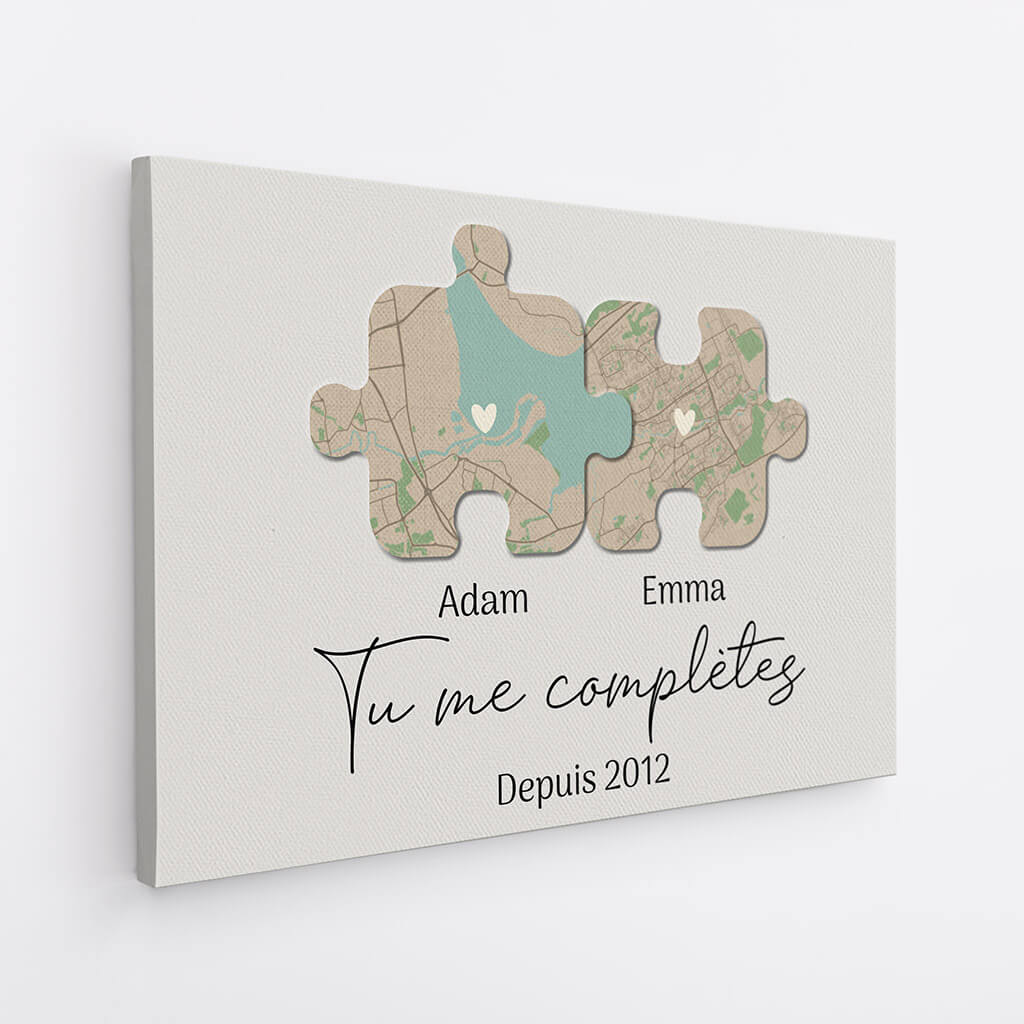 Tu Me Complètes - Toile Personnalisée Couple - Image 2