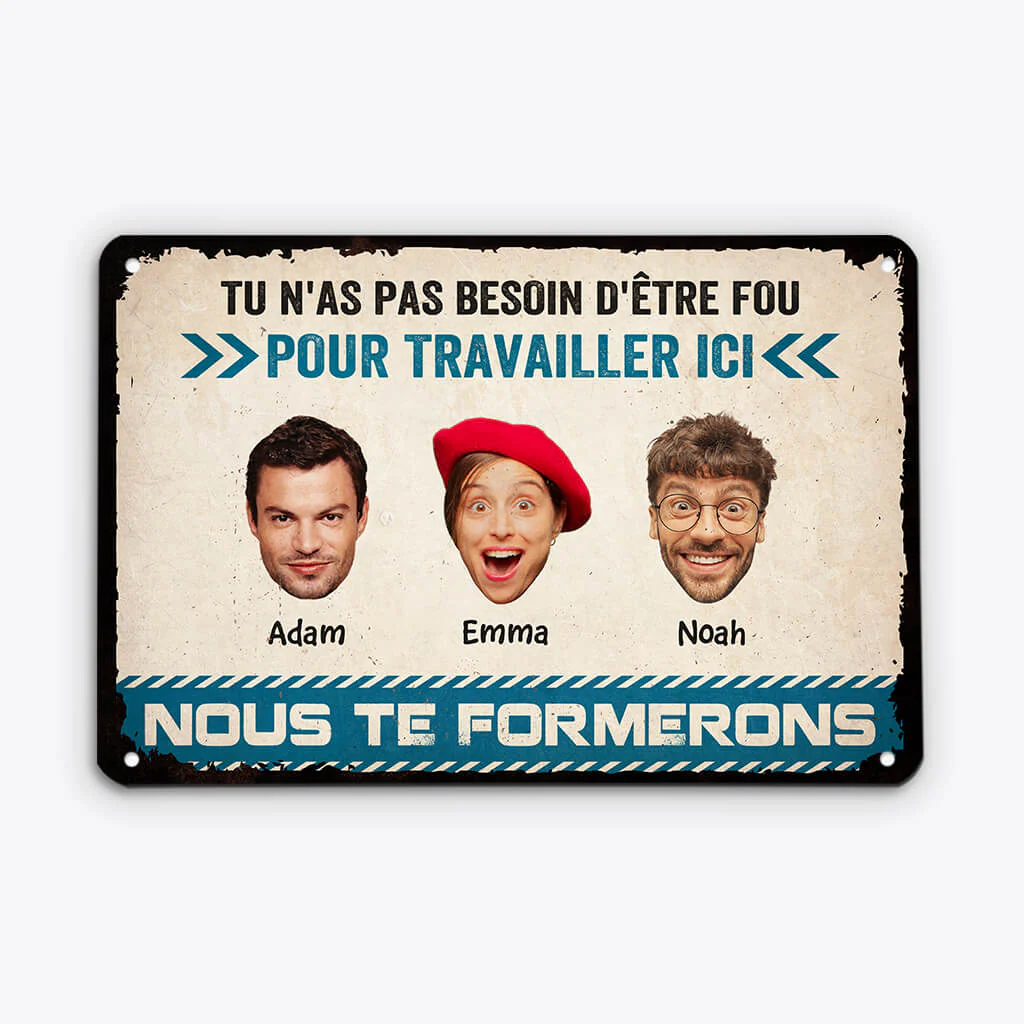 Plaque Humoristique Bureau Personnalisé Pour Collègue -  Pas Besoin D’être Fou