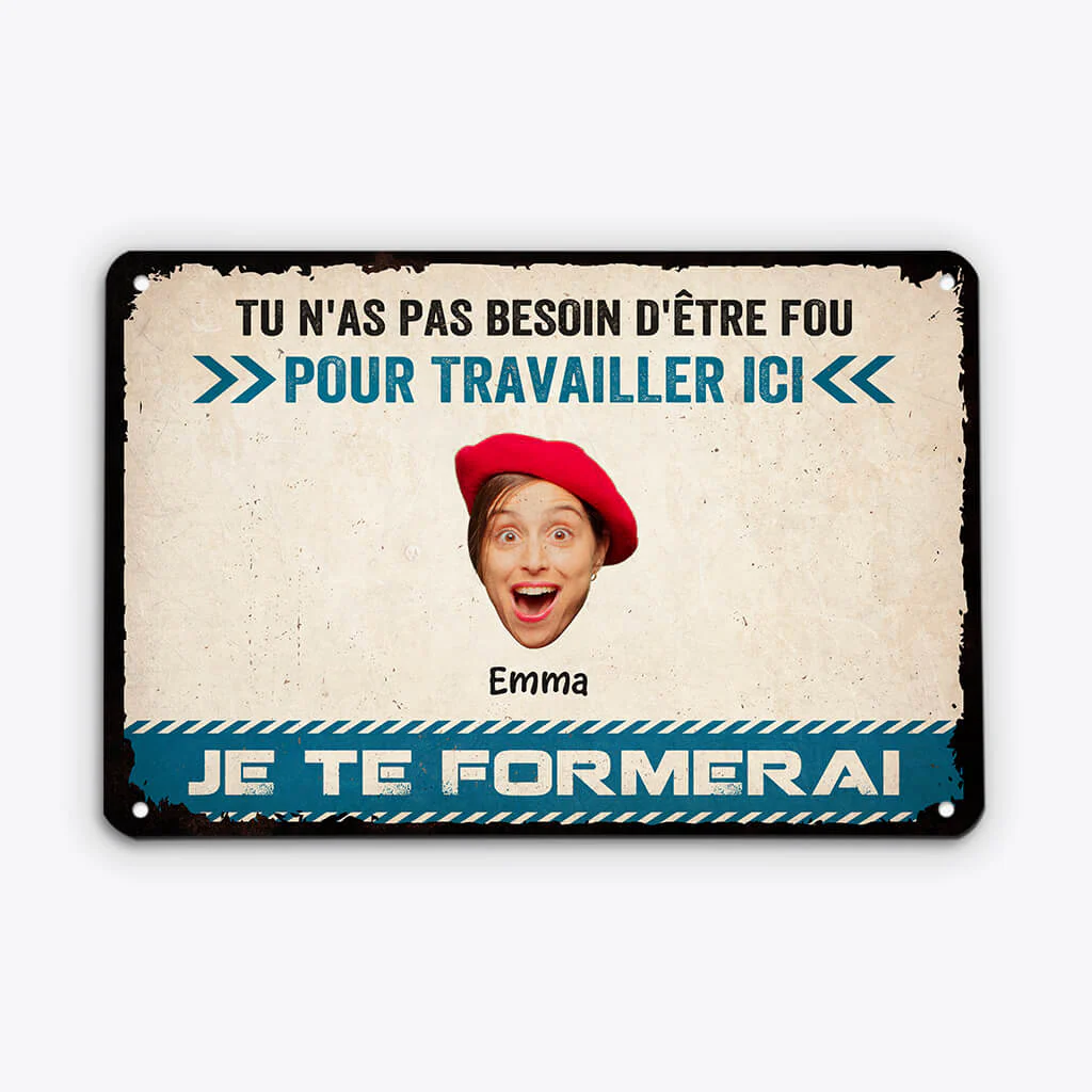 Plaque Humoristique Bureau Personnalisé Pour Collègue -  Pas Besoin D’être Fou - Image 2