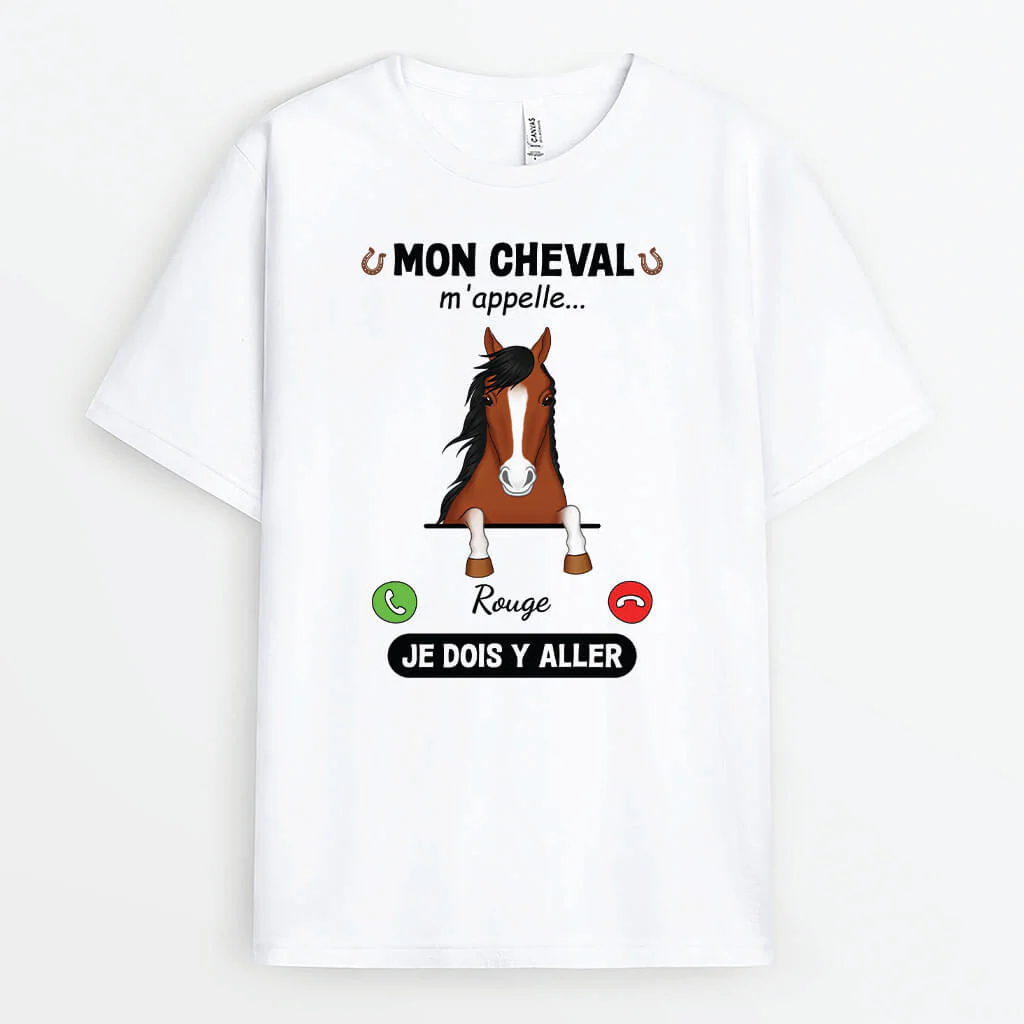Un Appel De Mon Cheval - T Shirt Personnalisé Cheval
